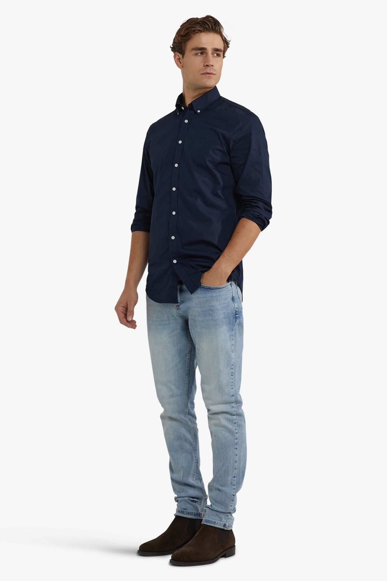 STRETCH POPLIN SHIRT NAVY 2