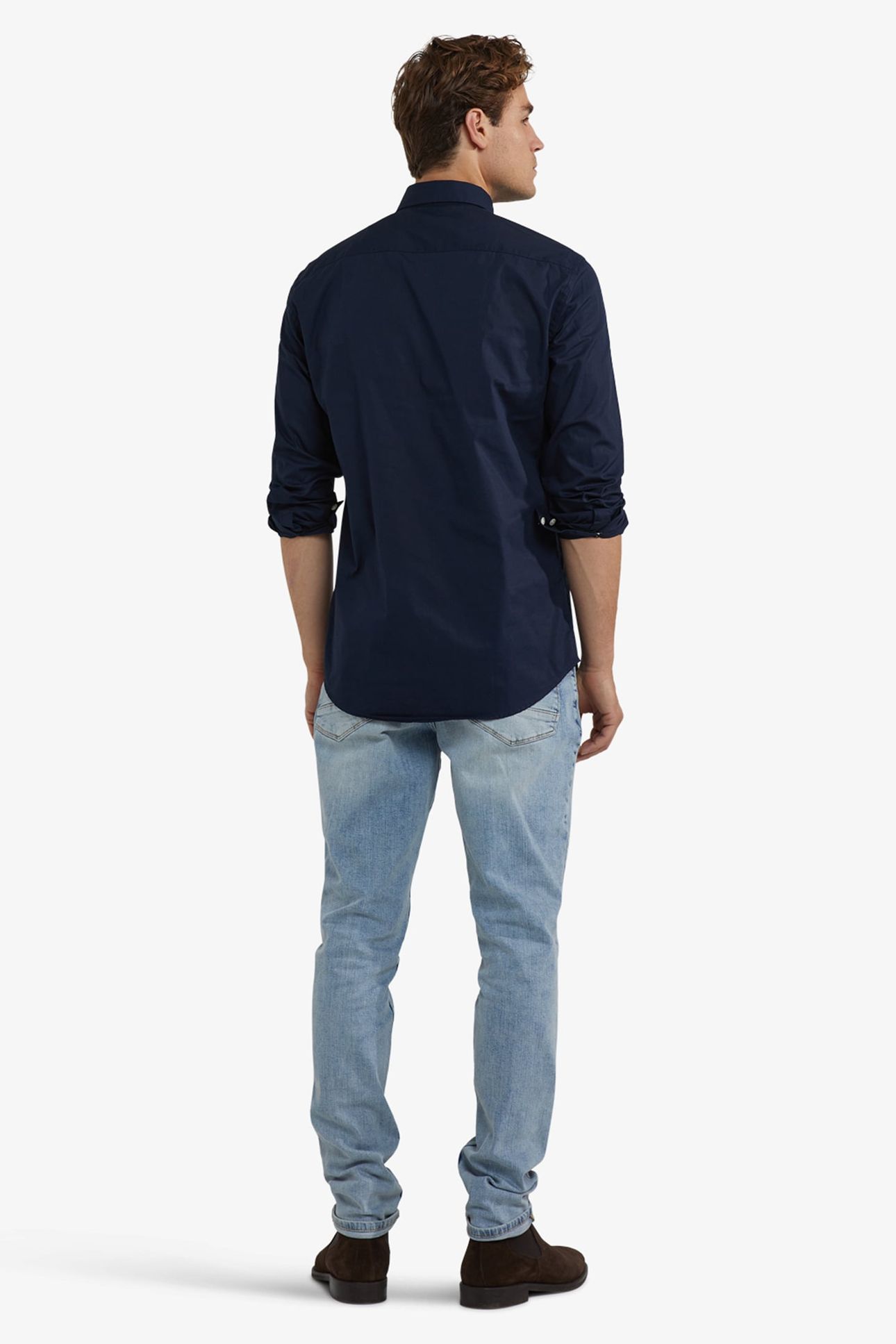 STRETCH POPLIN SHIRT NAVY 3