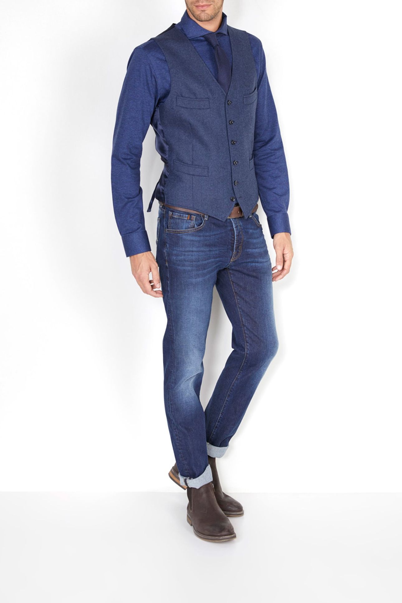 FANCY 4 PKT GILET BLUE 1