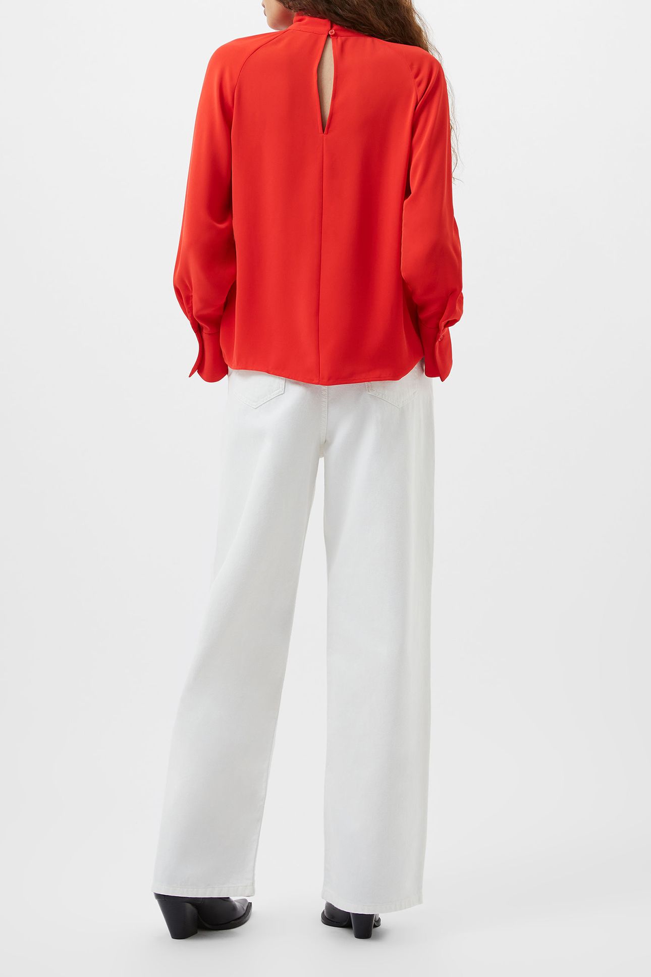 CARMEN CREPE LS BLOUSE SCARLET RED 3