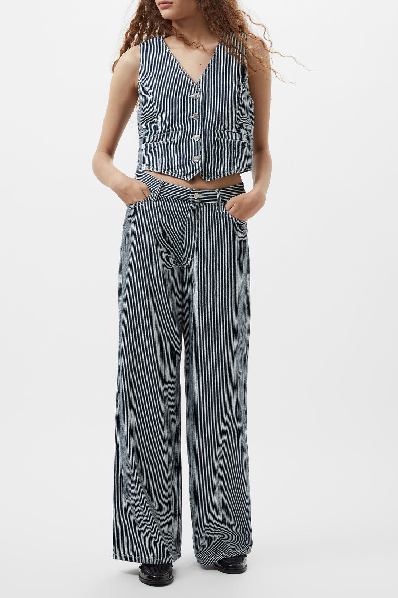 EVERETT STRIPE JEAN INDIGO/WHITE DENIM 1
