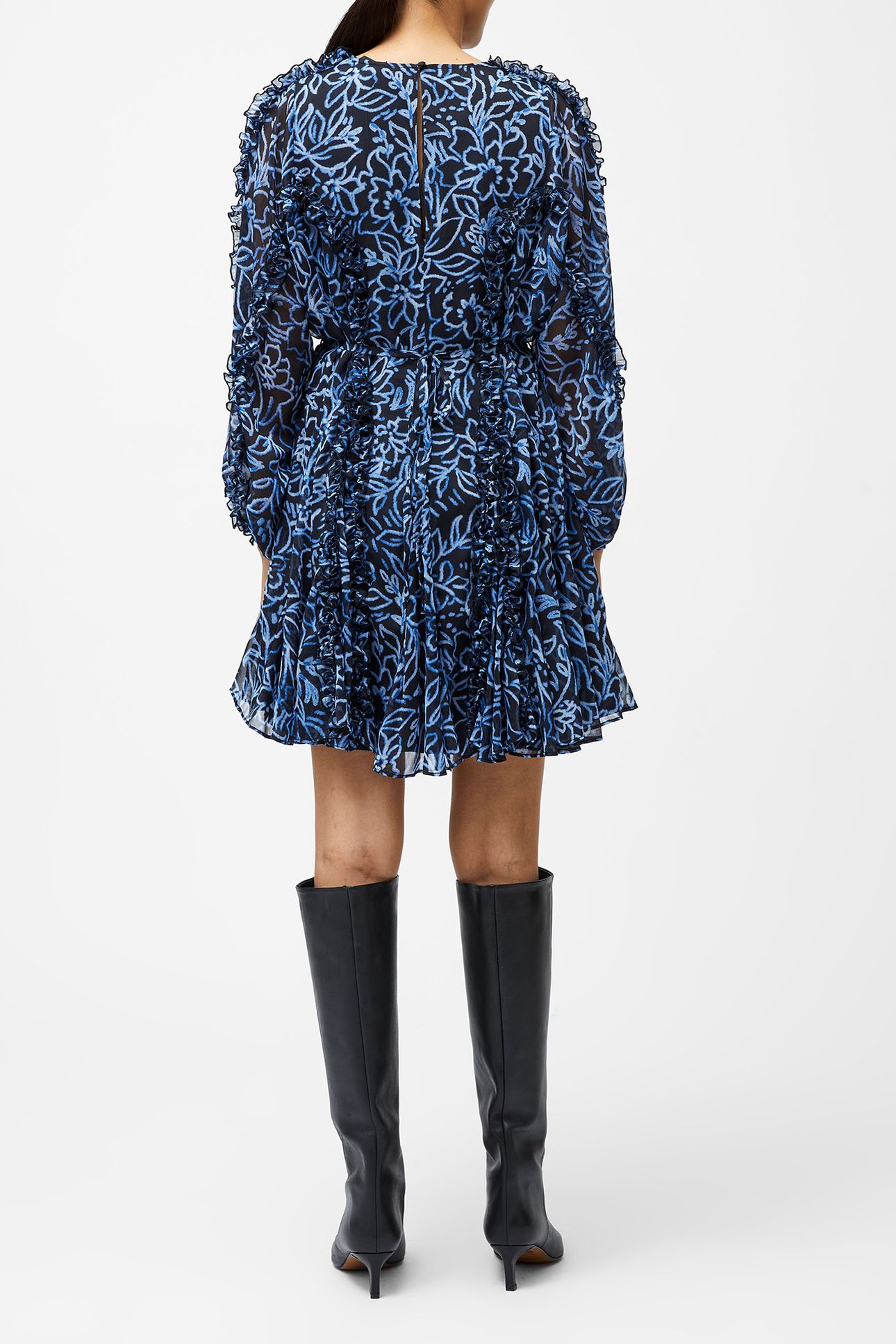 ANNA EMINA CHIFFON DRESS NAVY MULTI 2