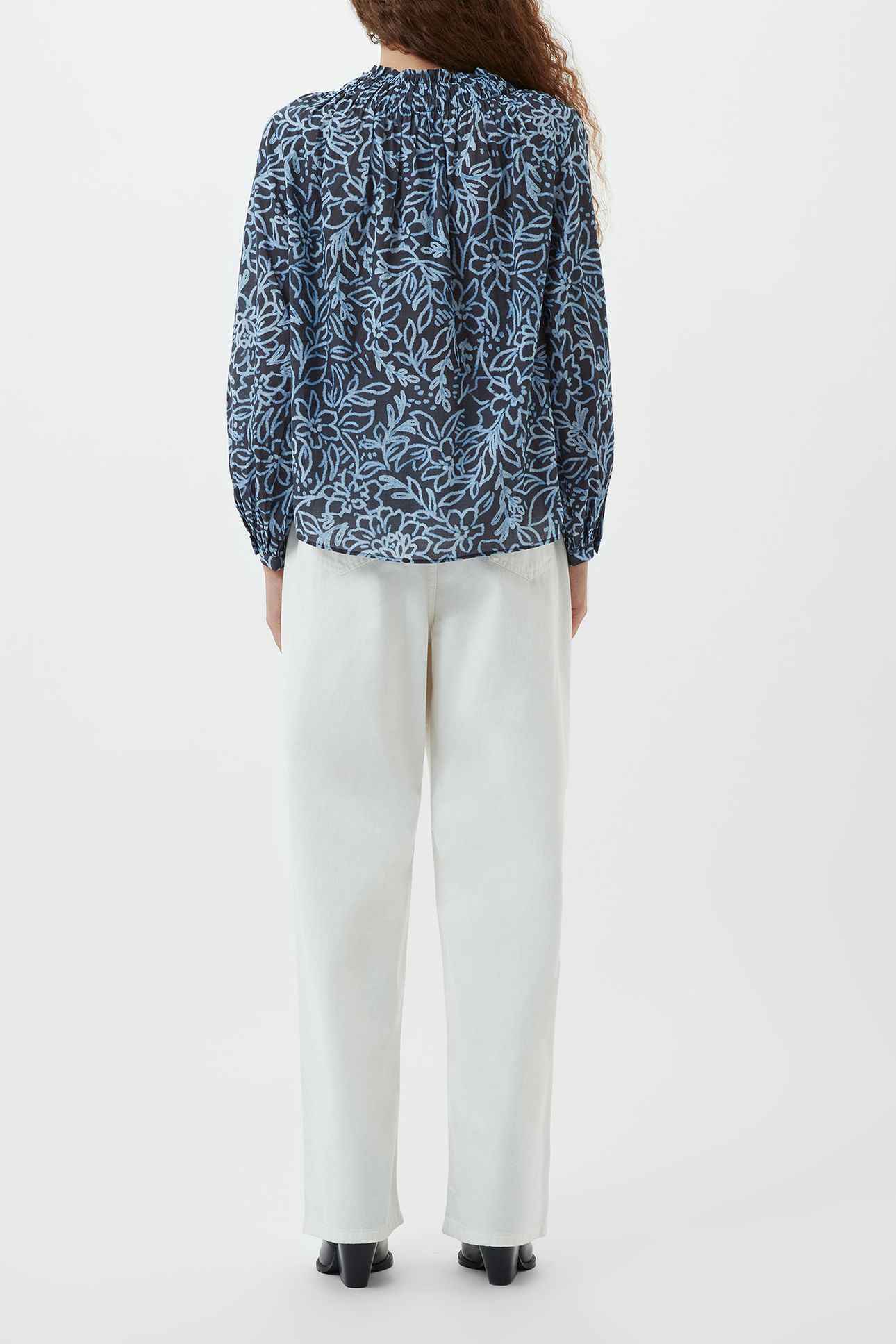 ANNA AUSTIN COTTON TOP NAVY MULTI 2