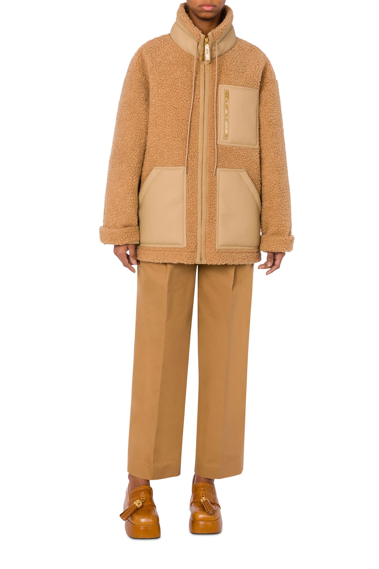 SOFT FABRIC JACKET WITH ZIP BEIGE 1