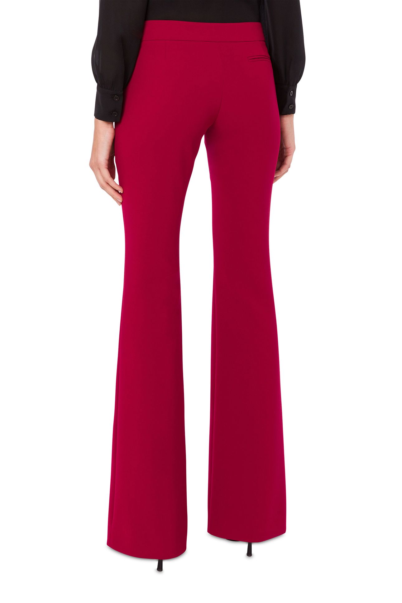 FLARE CREPE TROUSERS RED 2