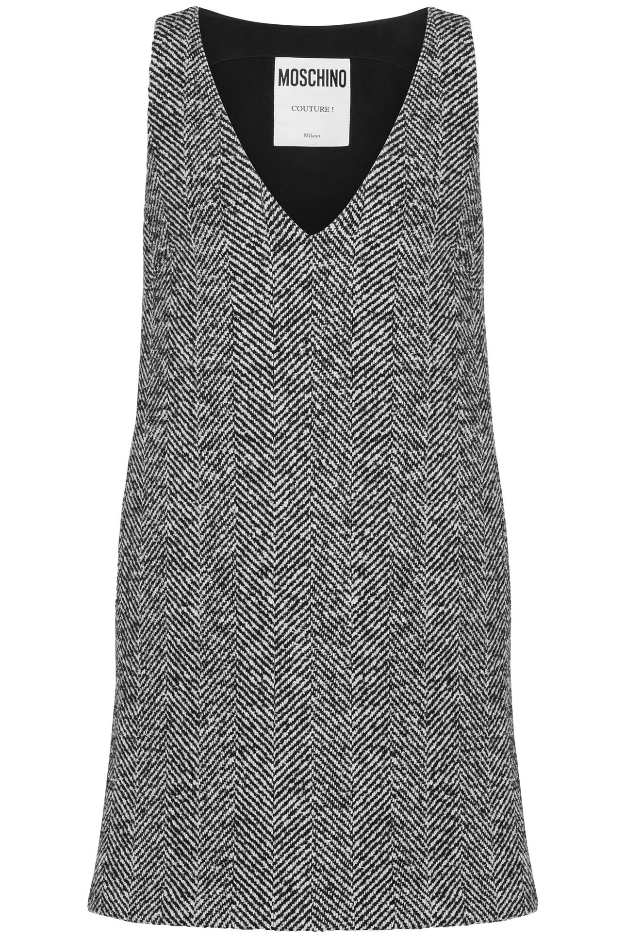WOOL BLEND HERRINGBONE DRESS GREY 3