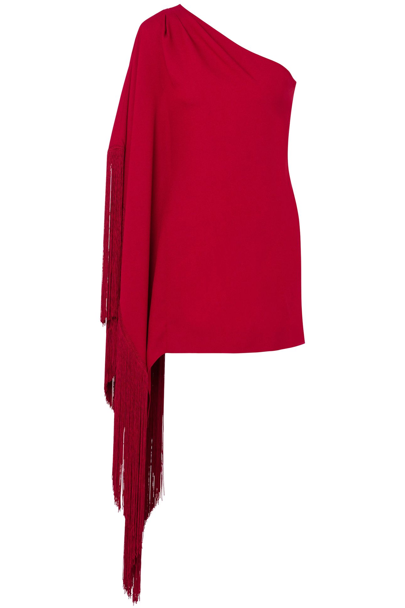 ONE-SHOULDER DRESS WITH FRINGES RED 3