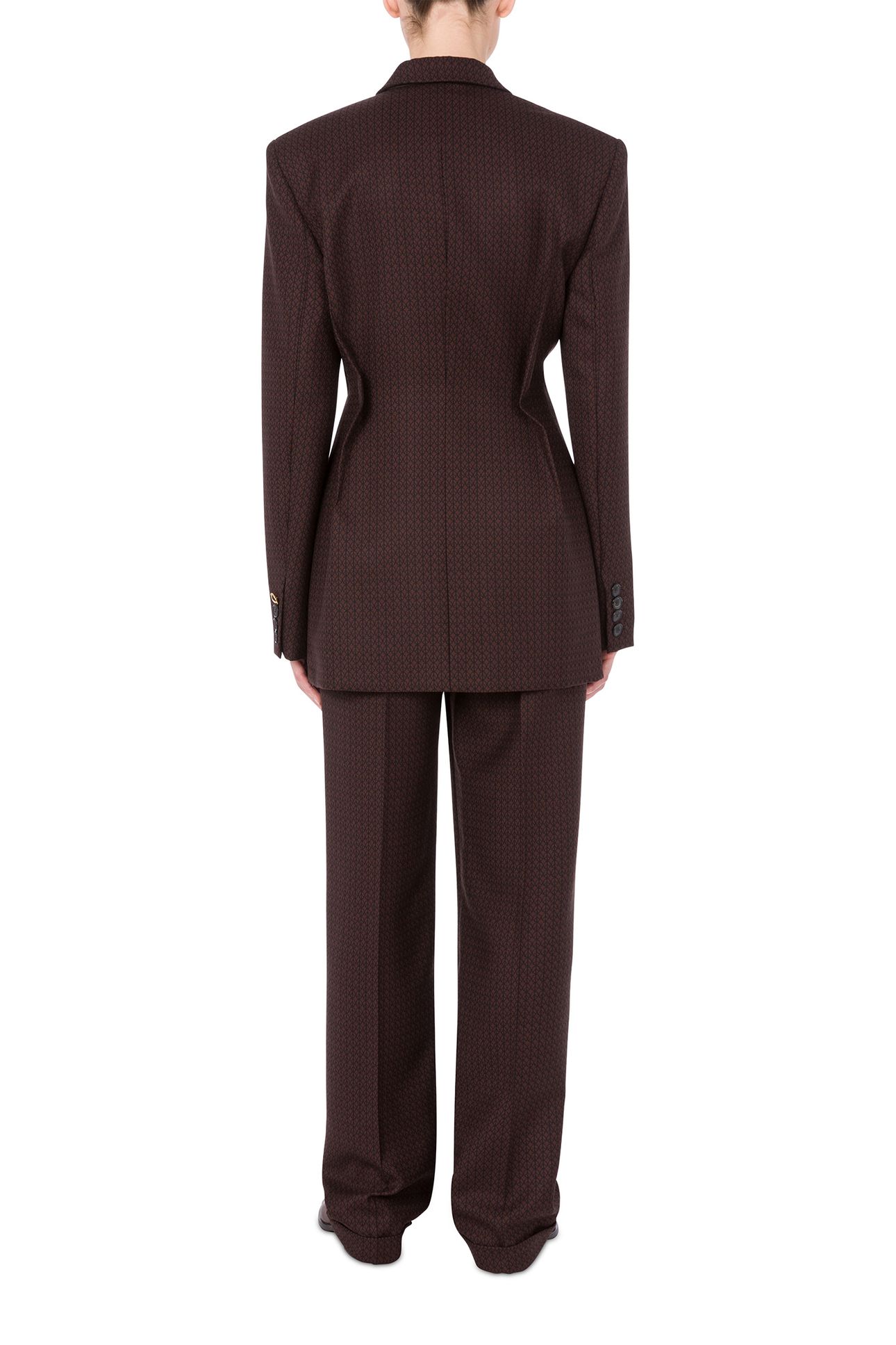 PEACE JACQUARD WOOL JACKET BROWN 2