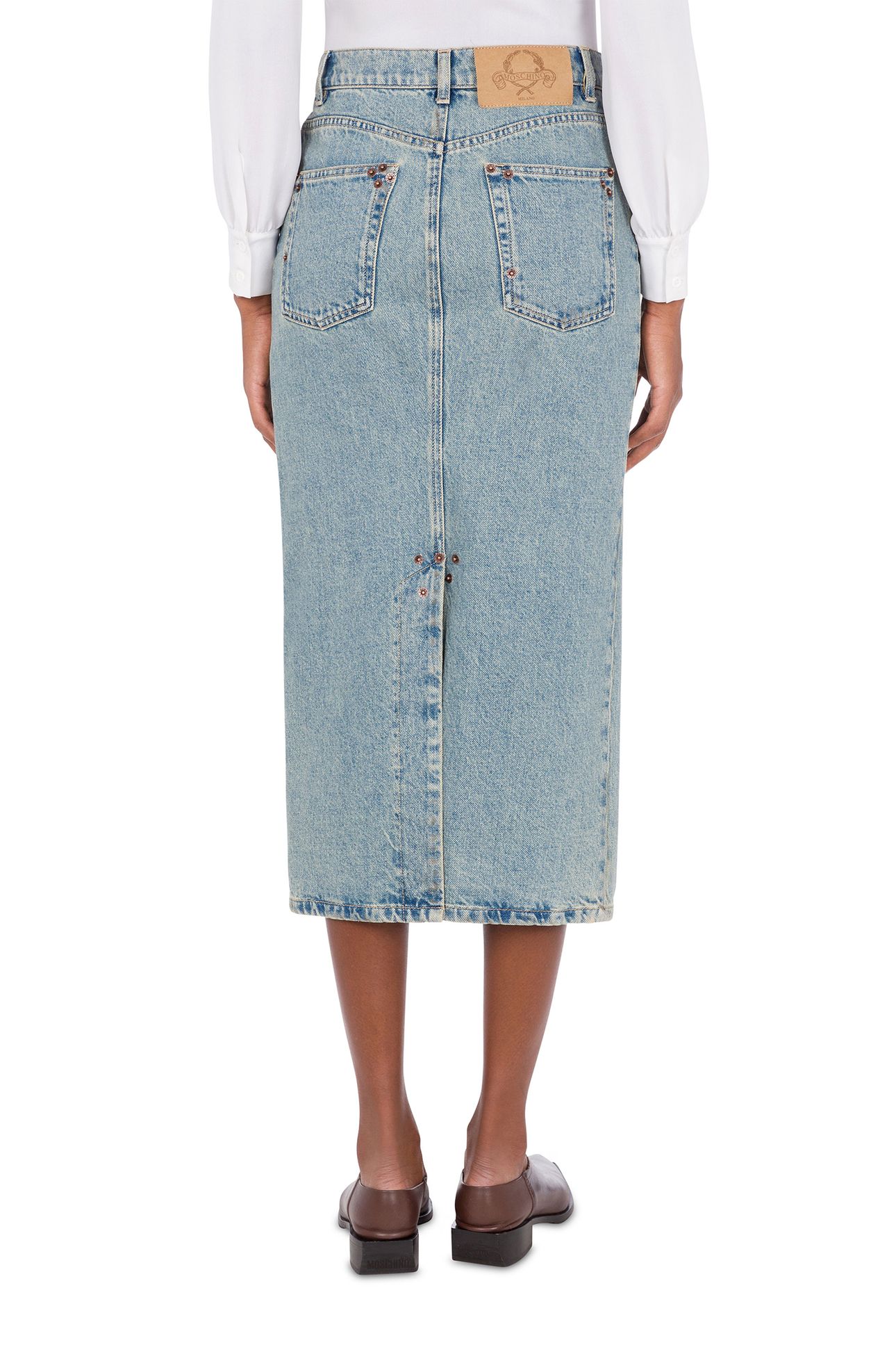 BLUE COTTON DENIM SKIRT BLUE 2