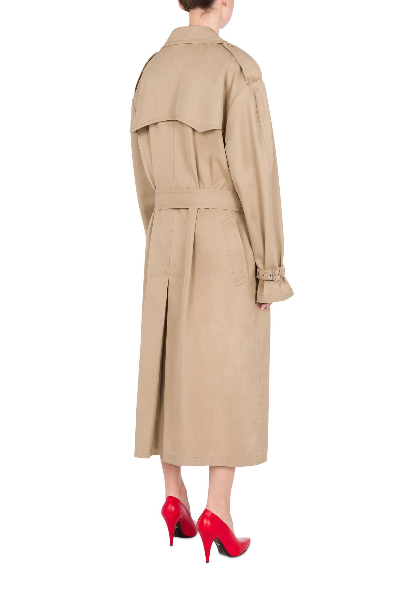 COTTON AND NYLON GABARDINE TRENCH COAT BEIGE 2