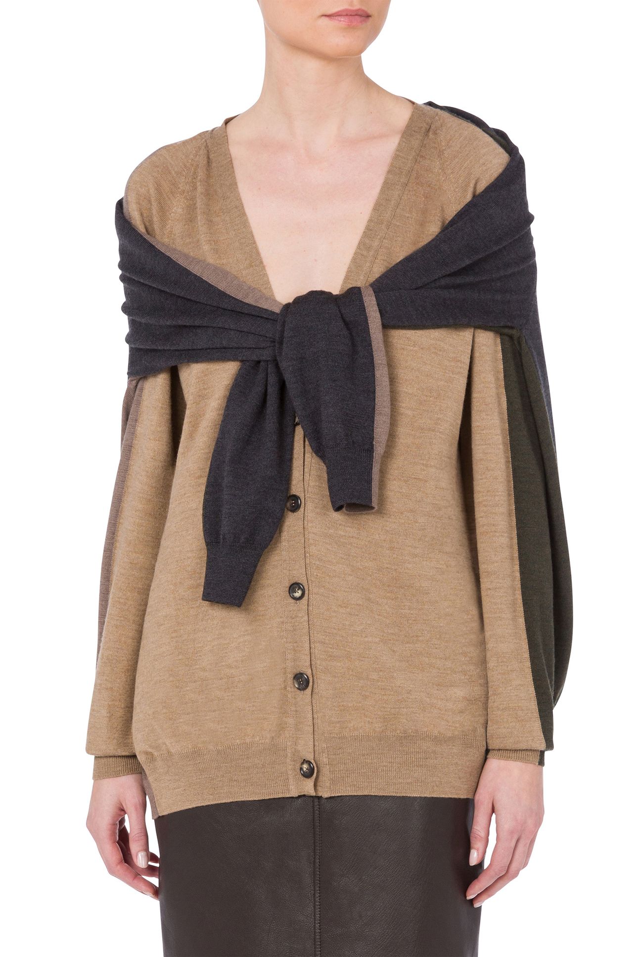 LAYER UP WOOL CARDIGAN BEIGE 1