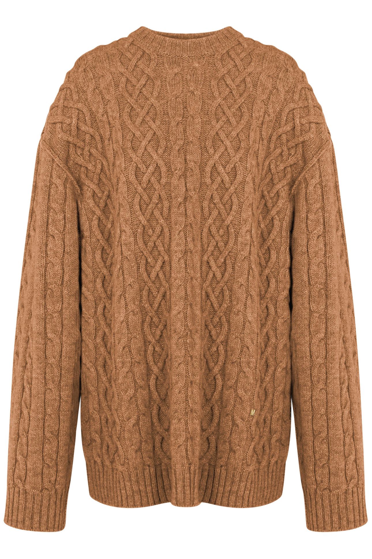 GOLDEN M SHETLAND OVERSIZED PULLOVER BROWN 3
