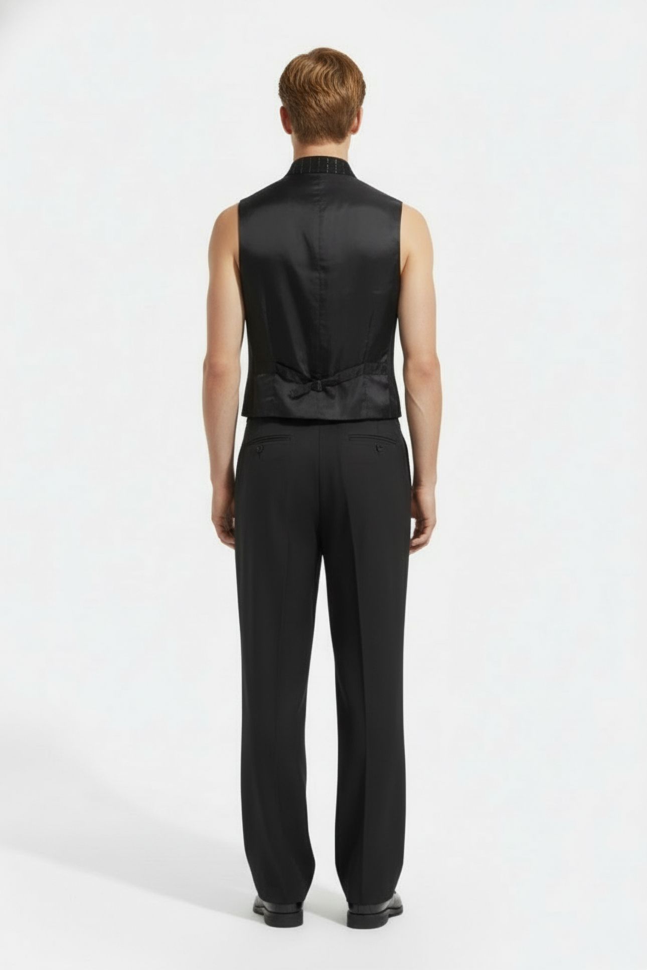 BUTTON FRONT CLOUSRE VESTWITH STAND UP C BLACK 2