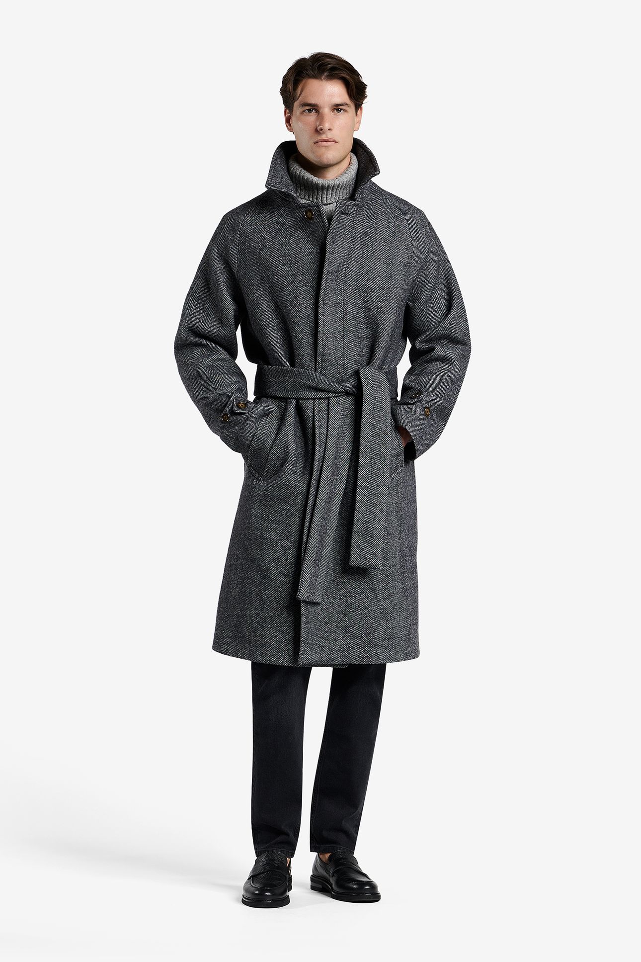 KILBURN HERRINGBONE WOOL-NYLON GREY 1