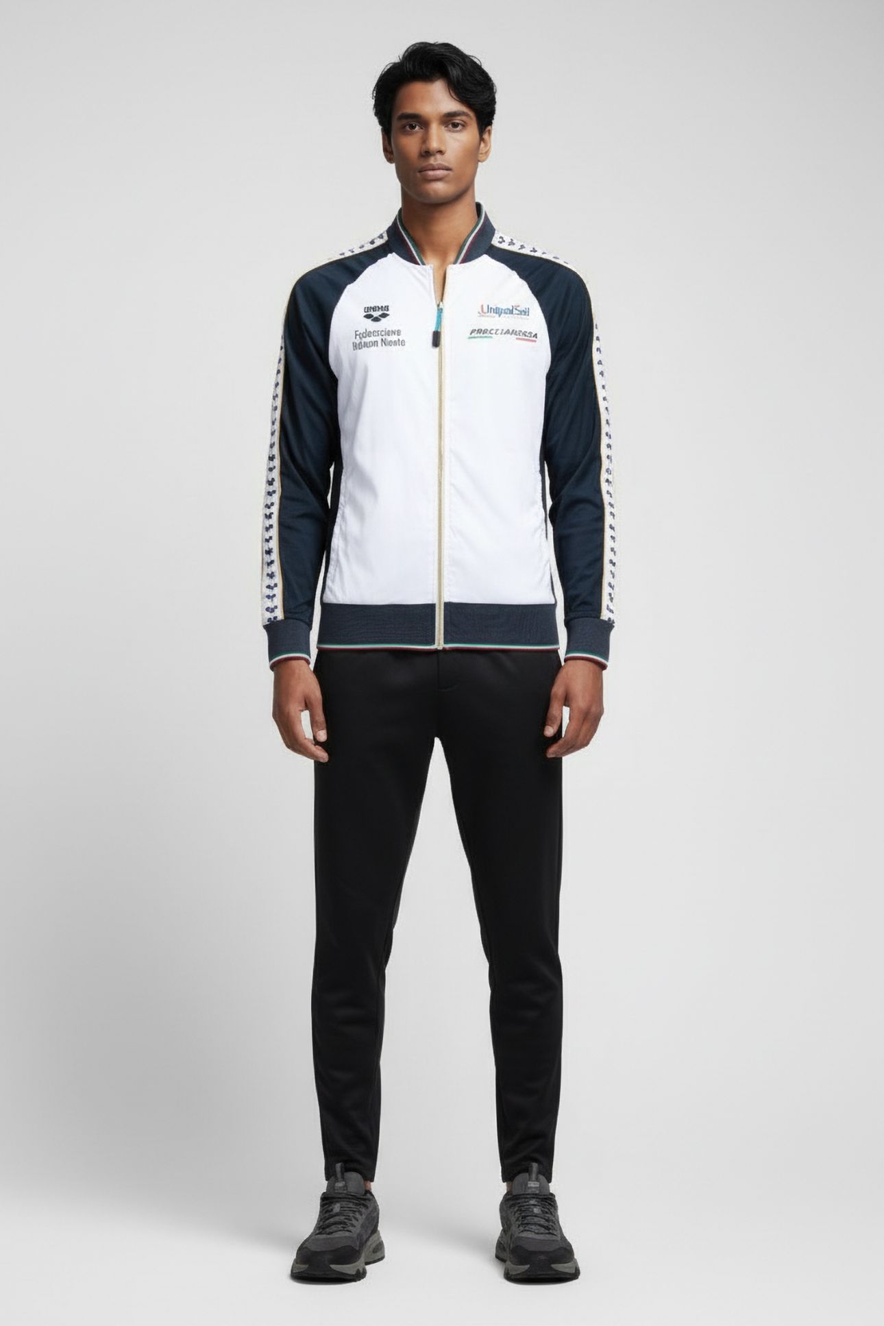 UNISEX FIN JACKET PANEL NAVY-WHITE-ROYAL LEN 1
