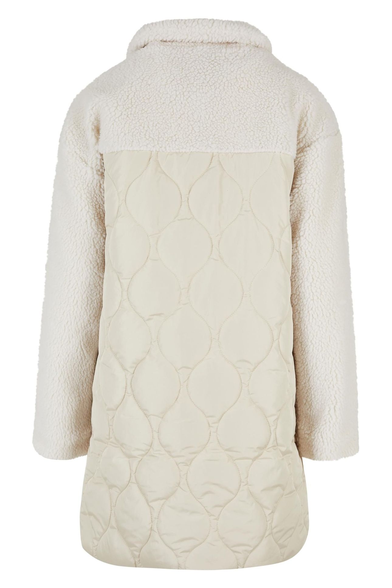 OVERSIZED SHERPA QUILTED COAT SOFTSEAGRASS/WHITESAND 2