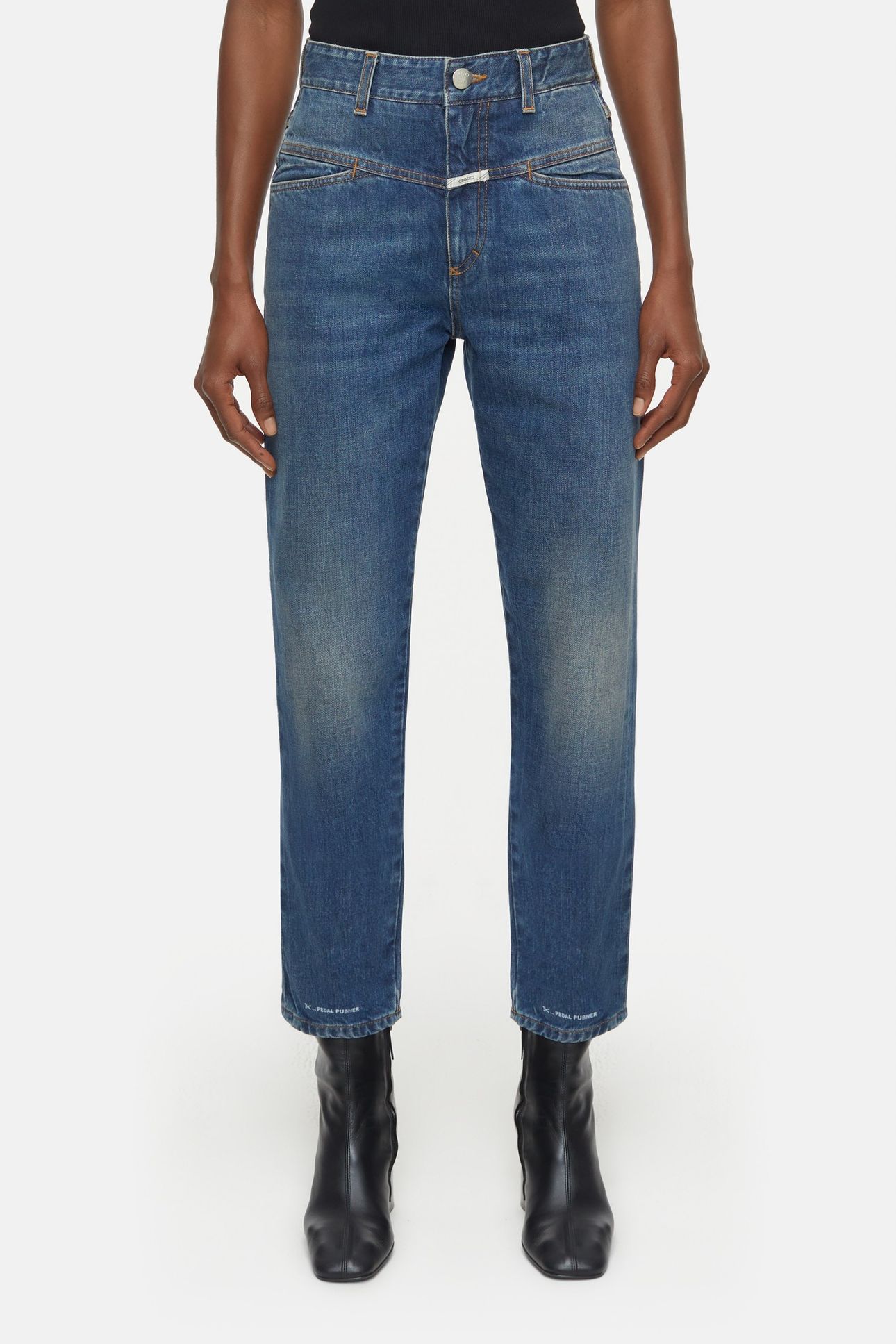 PEDAL PUSHER JEANS MID BLUE 1