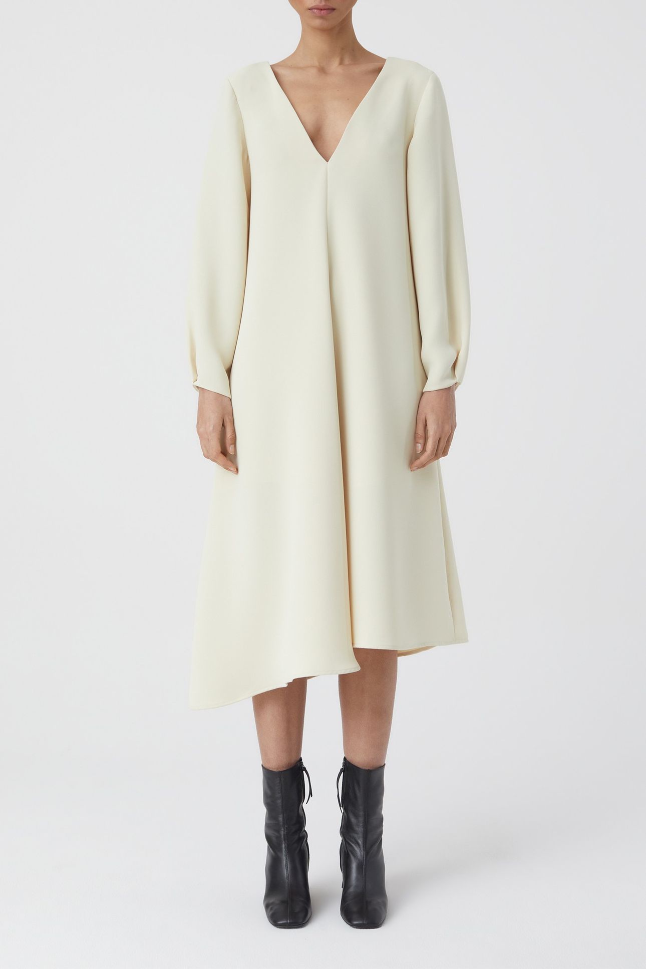 DEEP NECK LONG SLEEVE DRESS SHELL 2