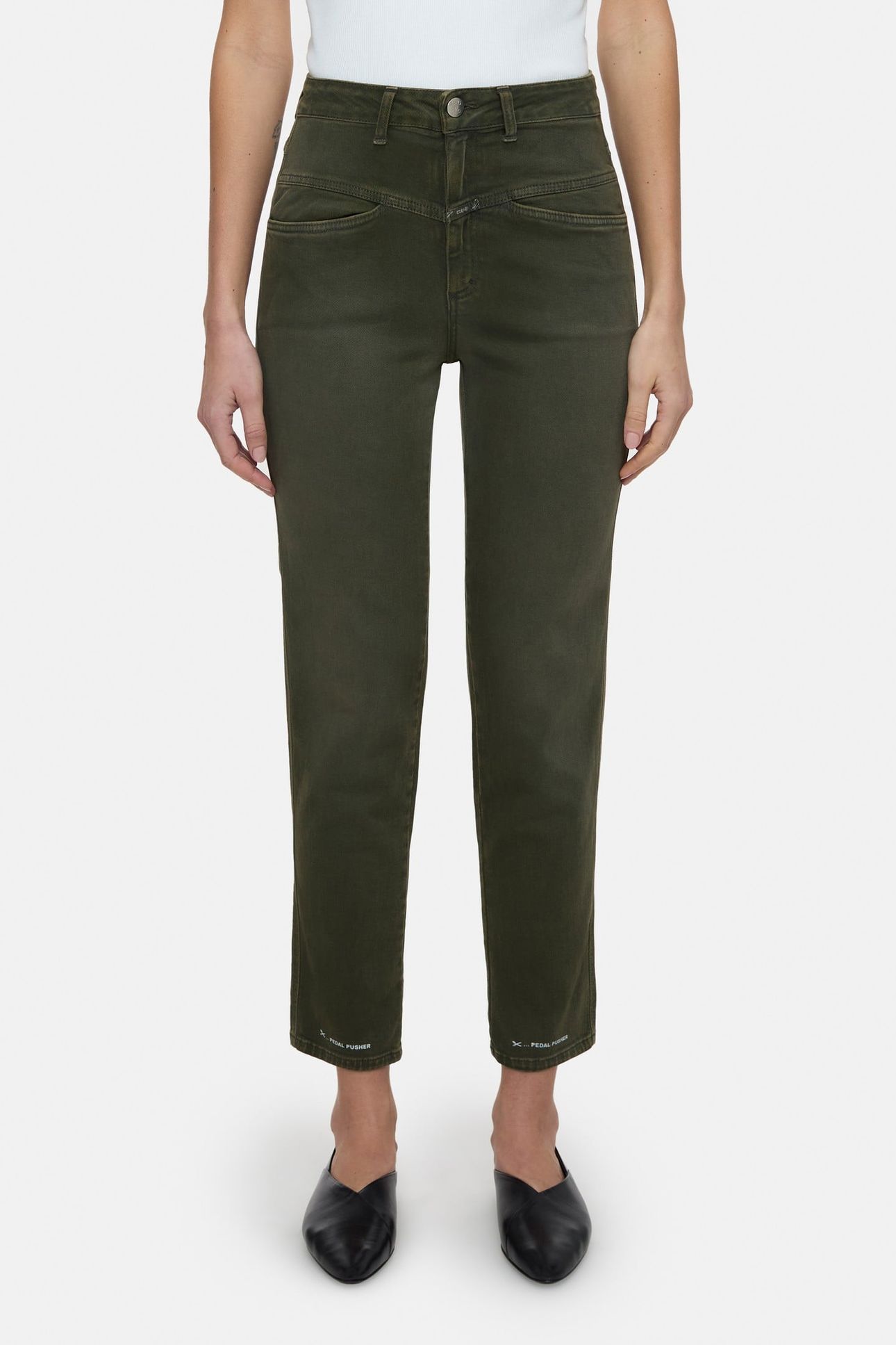 PEDAL PUSHER JEANS GREEN WEED 1