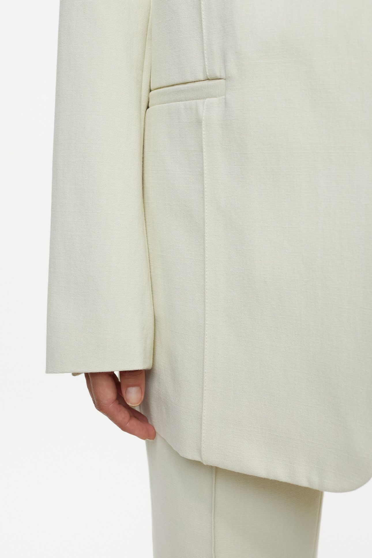 COLLARLESS BLAZER IVORY 7