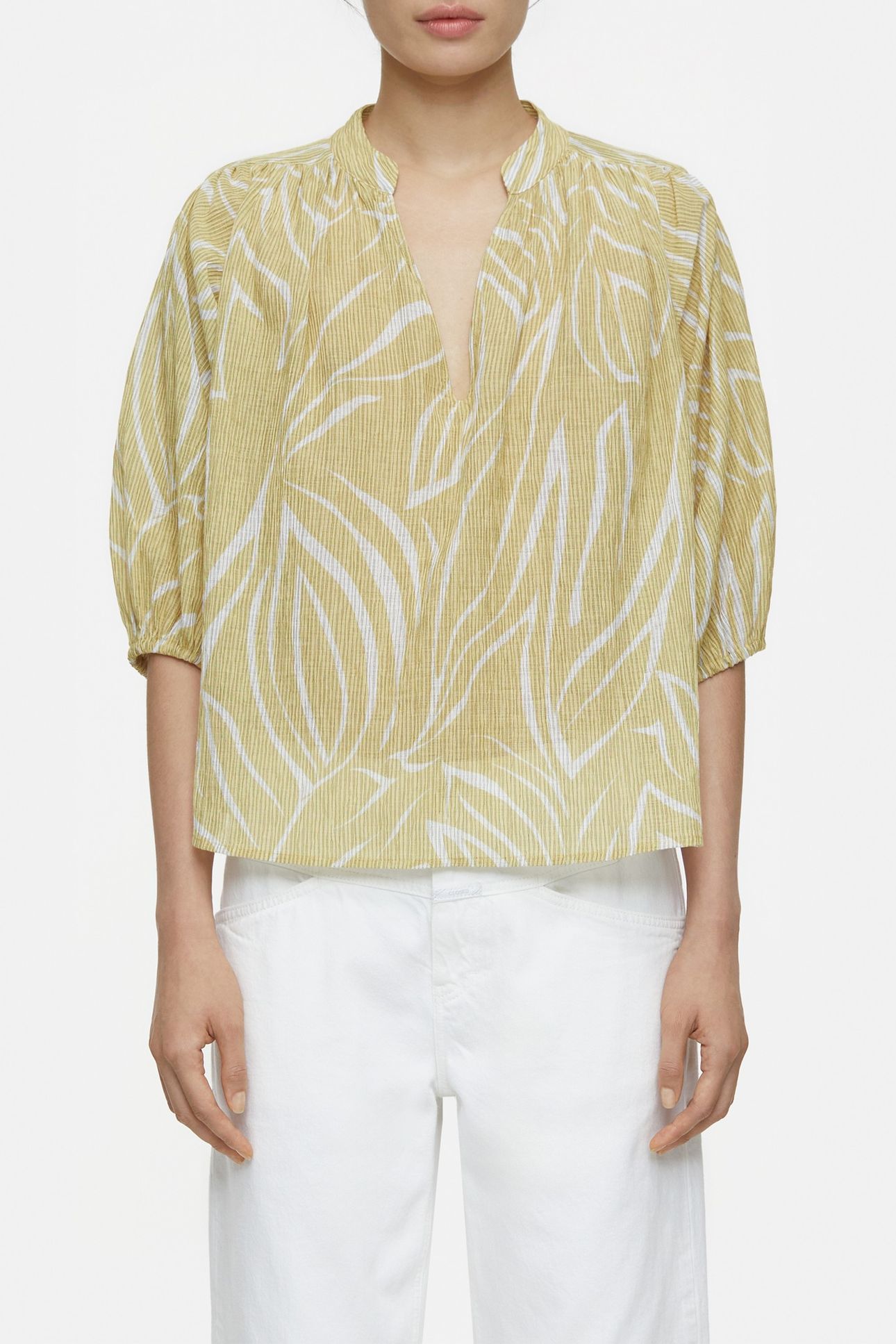 SHORT PUFFSLEEVE BLOUSE SHIRT CALAMATTA YELLOW 2