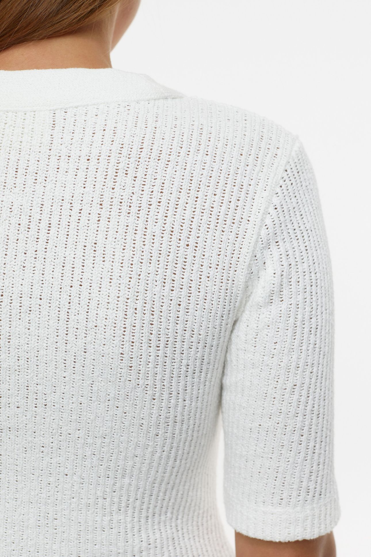 HALF PLACKET V NECK T-SHIRTS IVORY 5