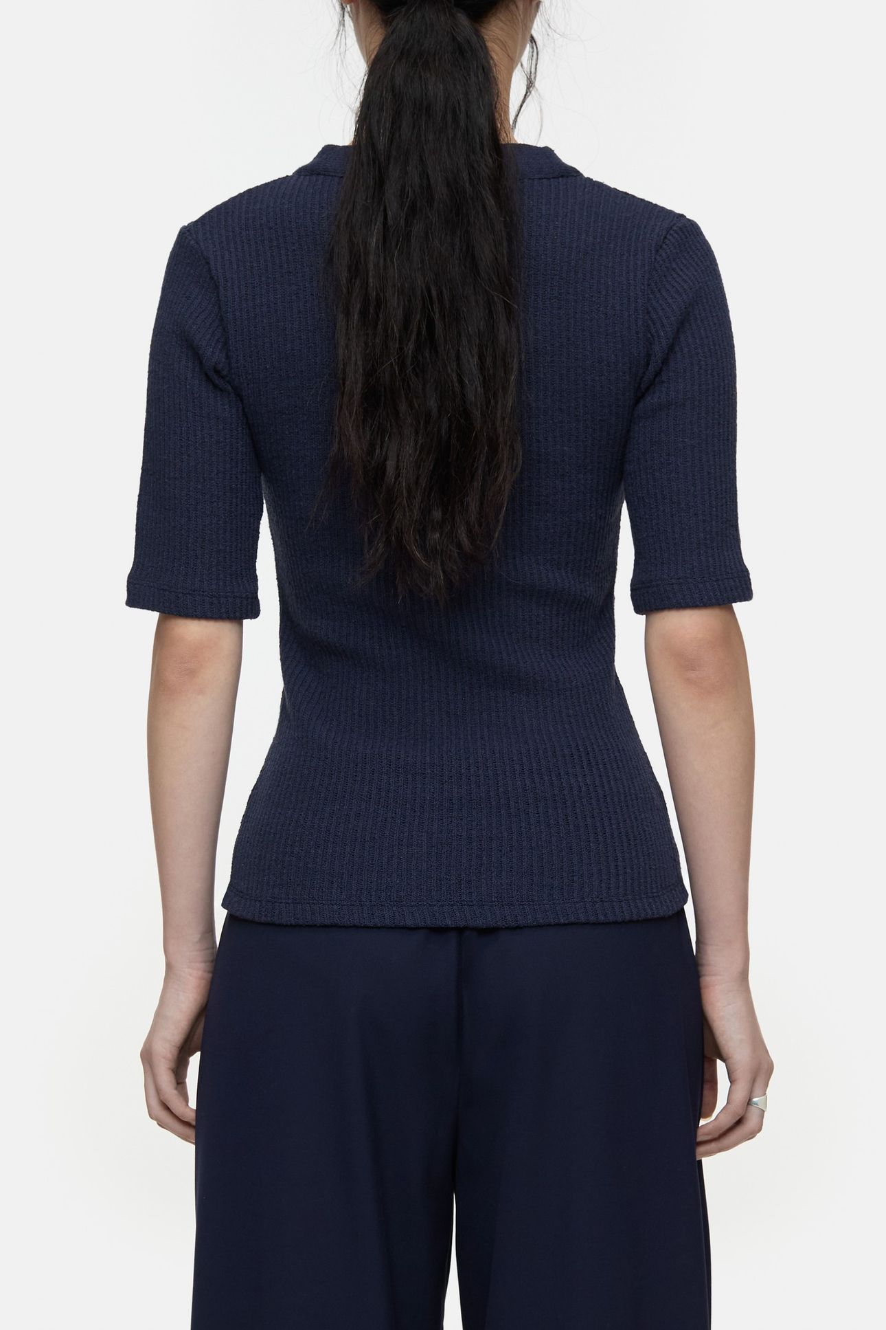 HALF PLACKET V NECK T-SHIRTS DARK NIGHT 3
