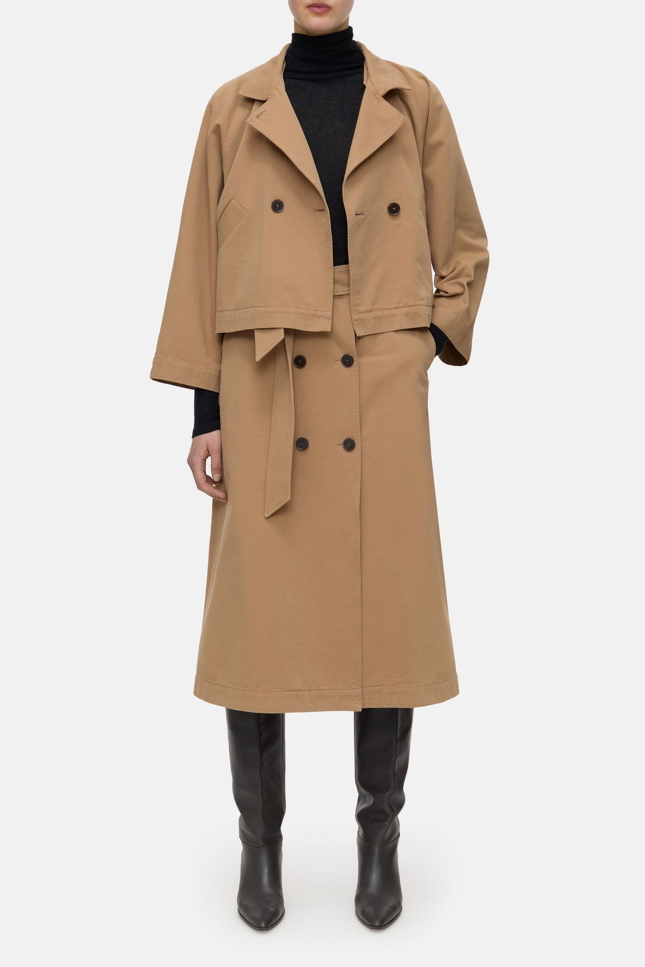 TRENCH SKIRT BISCOTTI BROWN 2