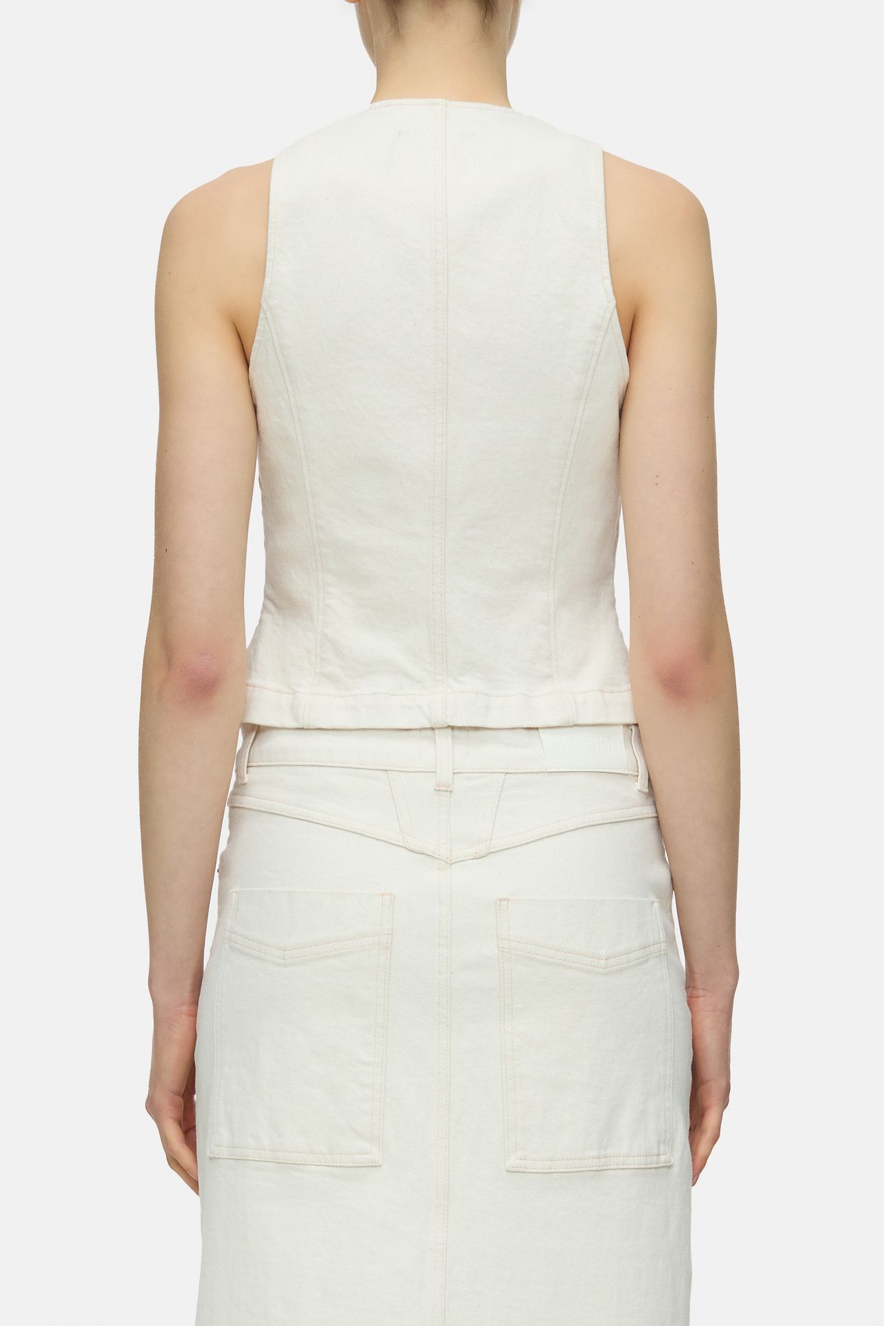 FITTED DENIM WAISTCOAT SHIRTS & BLOUSES IVORY 2