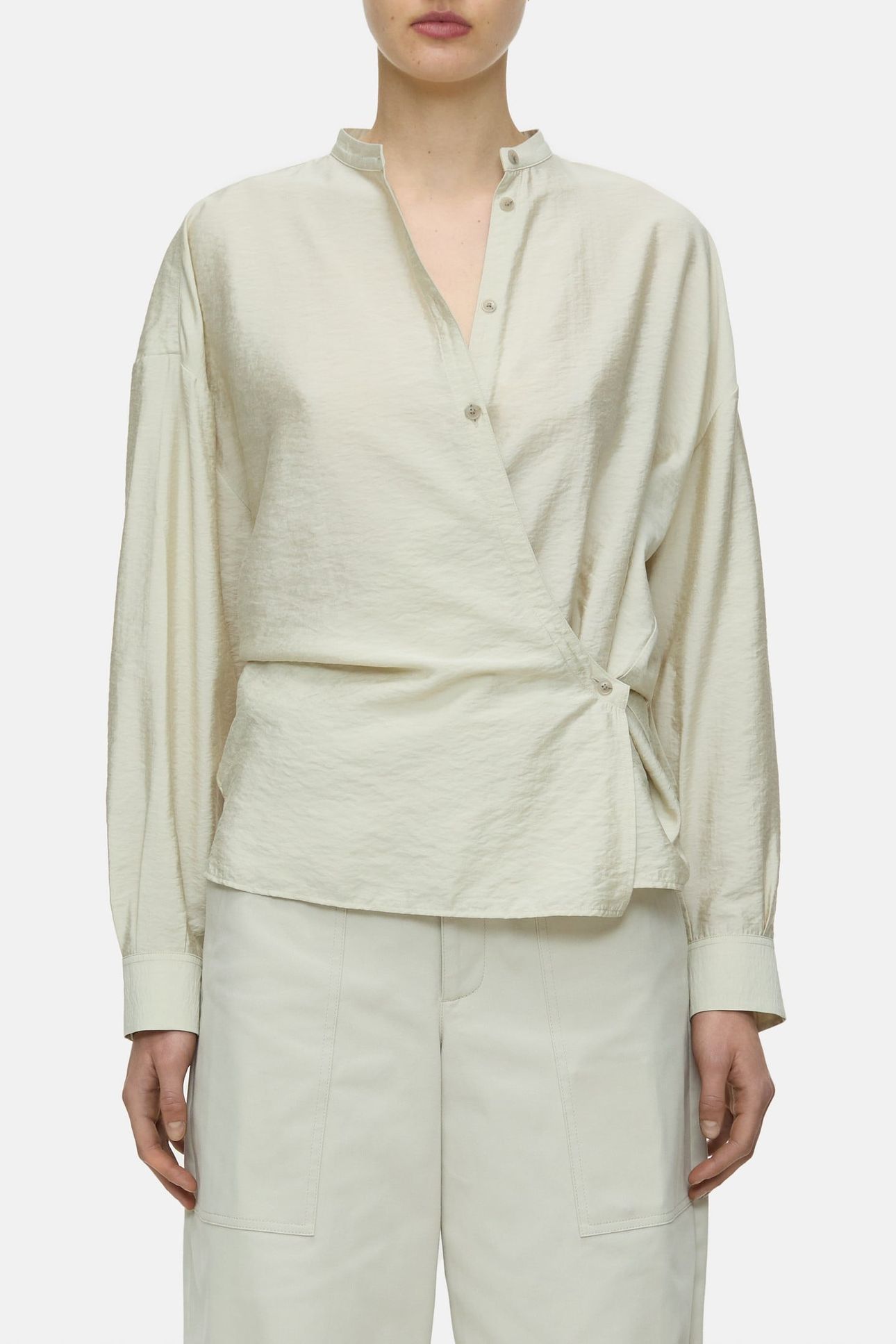 WRAP BLOUSE SHIRT SABBIA BEIGE 1