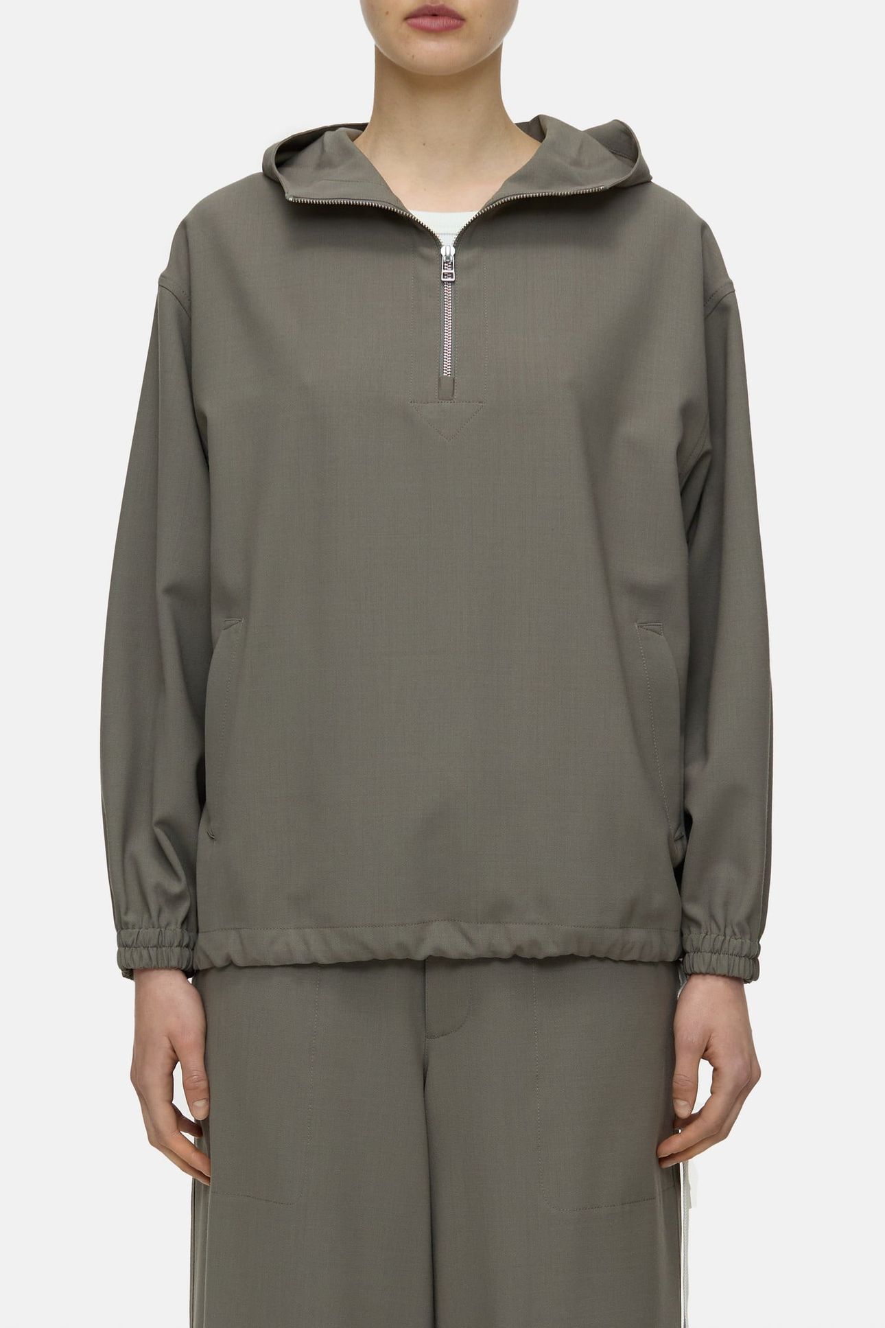 WOVEN HOODIE SHIRTS & BLOUSES HERITAGE GREY 1