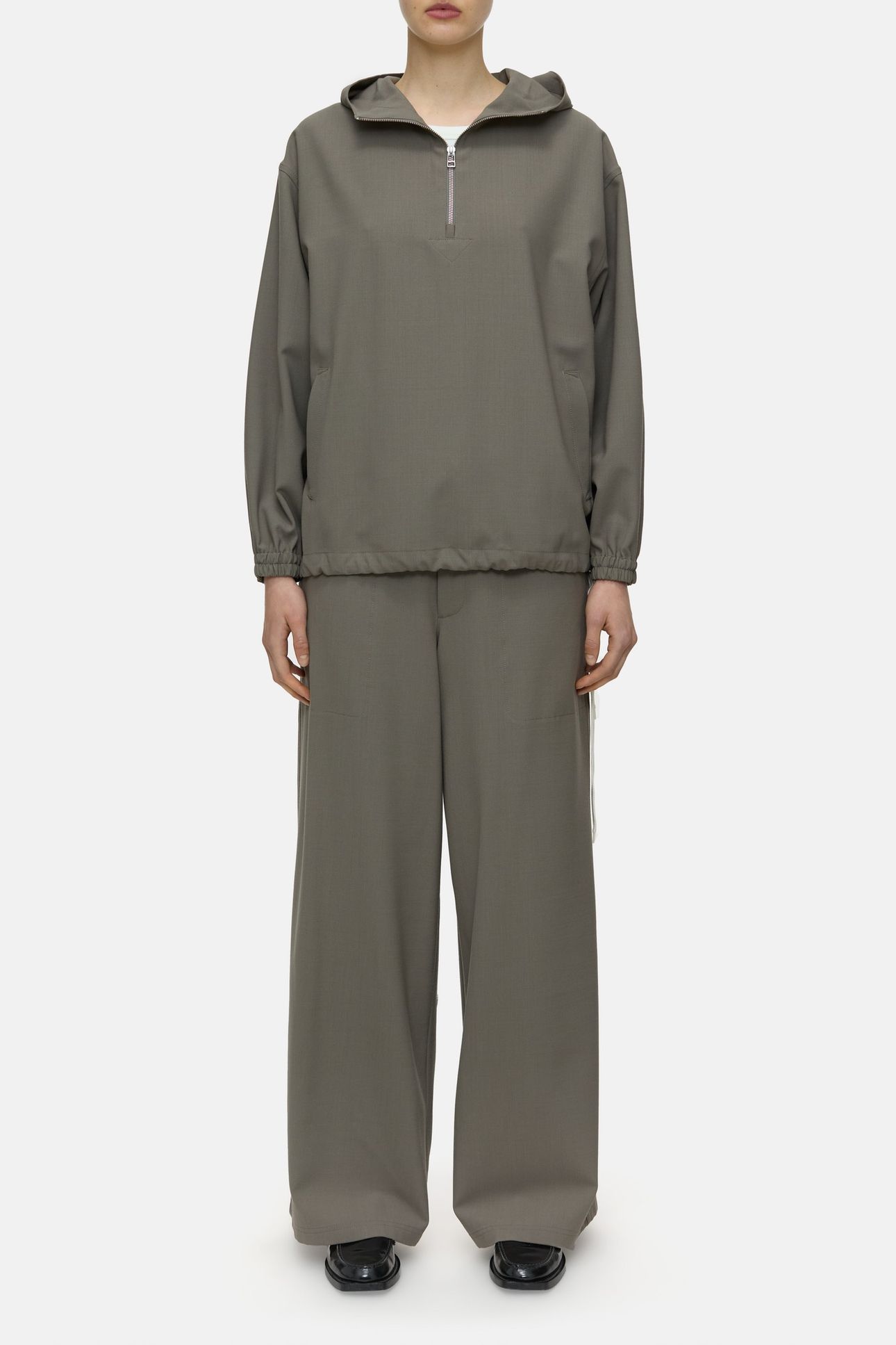 WOVEN HOODIE SHIRTS & BLOUSES HERITAGE GREY 2