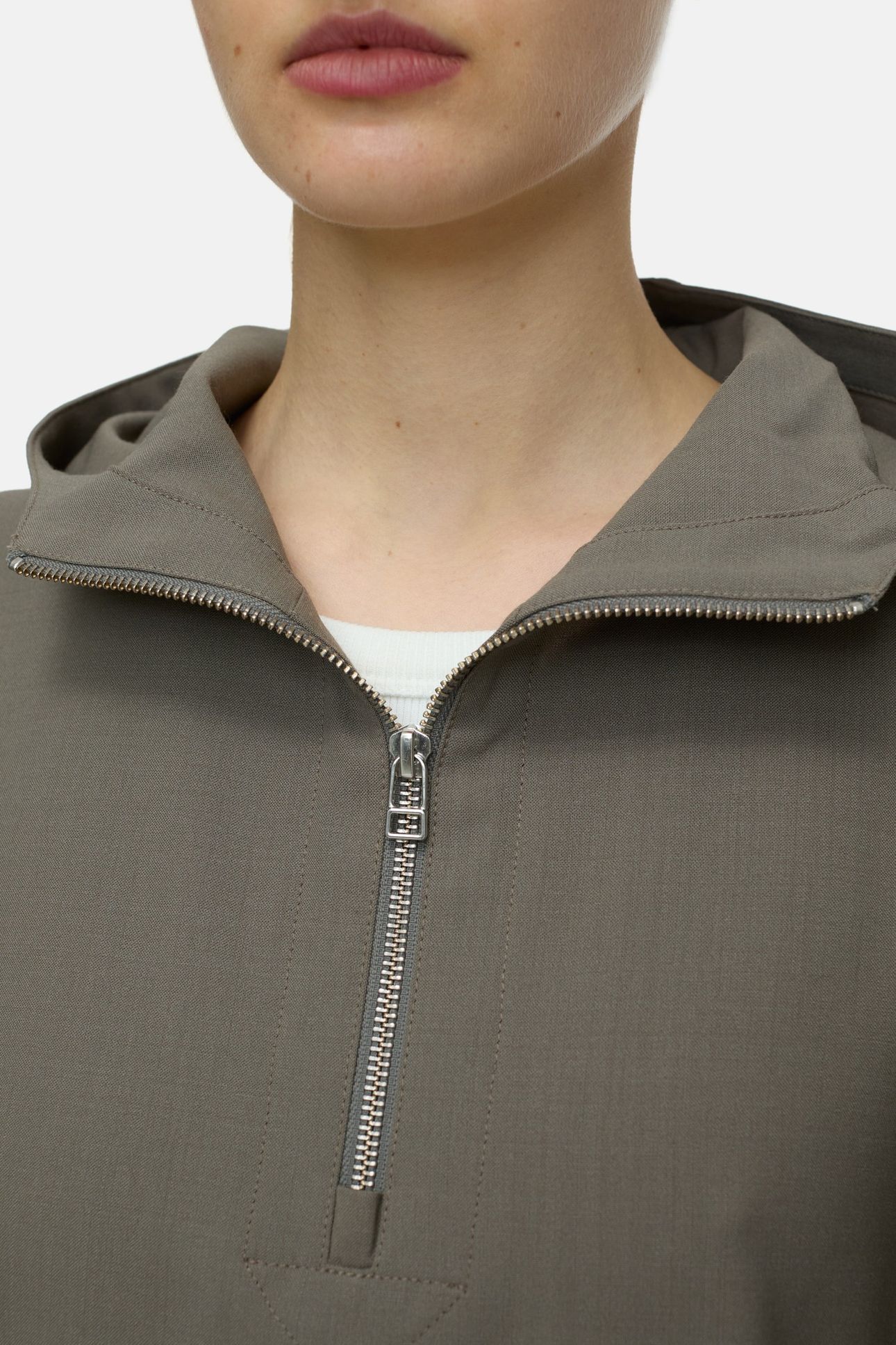 WOVEN HOODIE SHIRTS & BLOUSES HERITAGE GREY 6