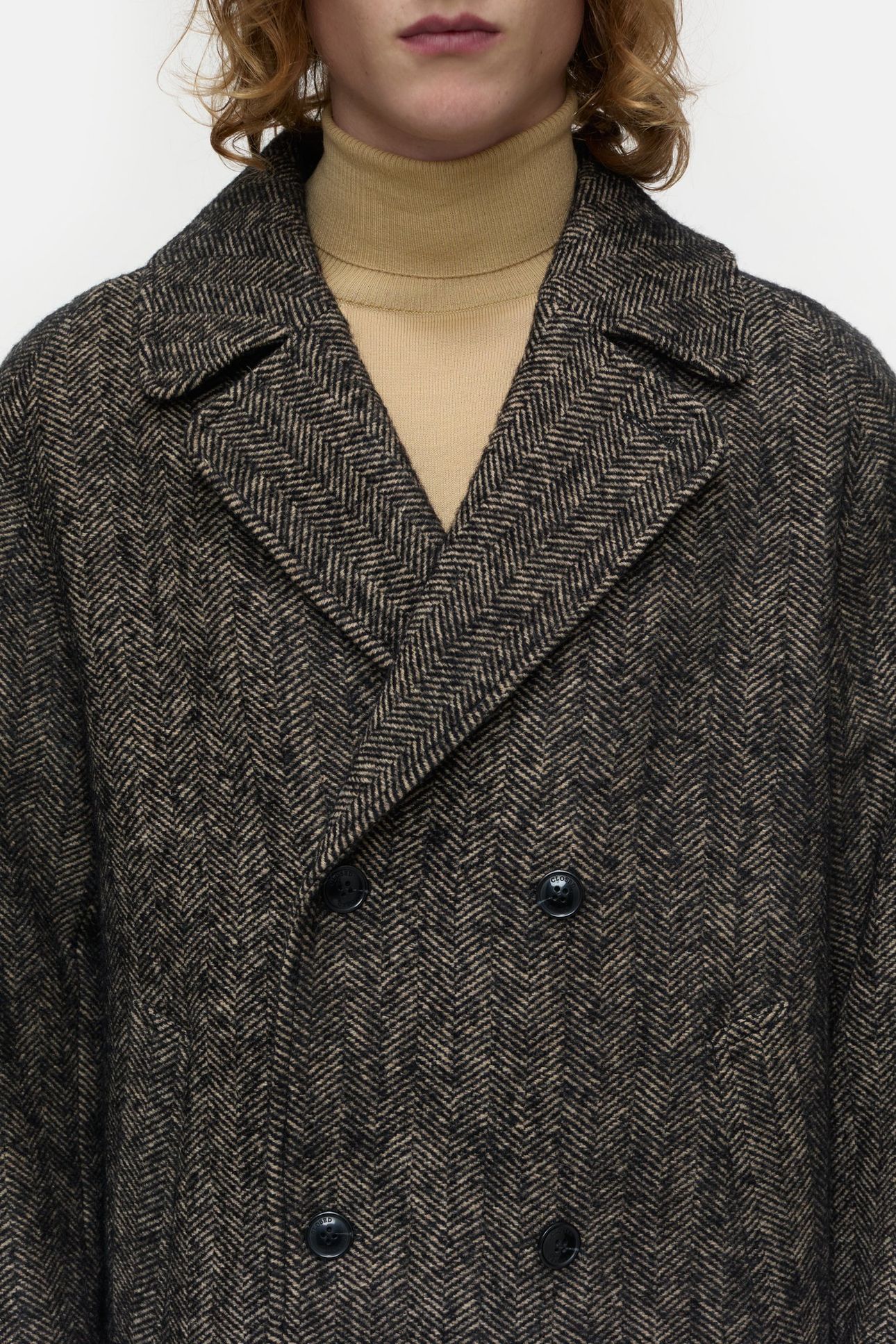 DOUBLE BREASTED COAT JACKET BLACK 4