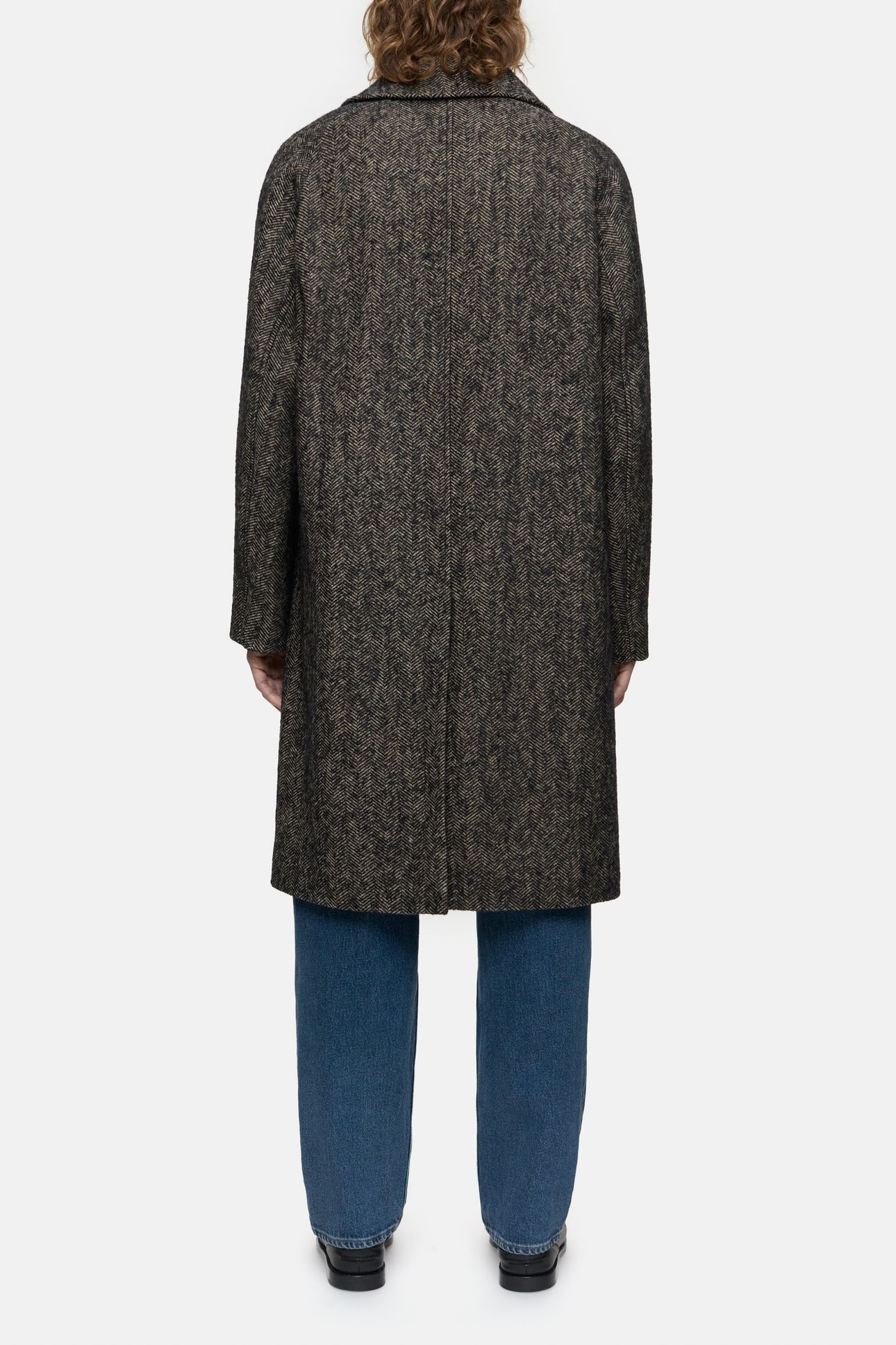 DOUBLE BREASTED COAT JACKET BLACK 3