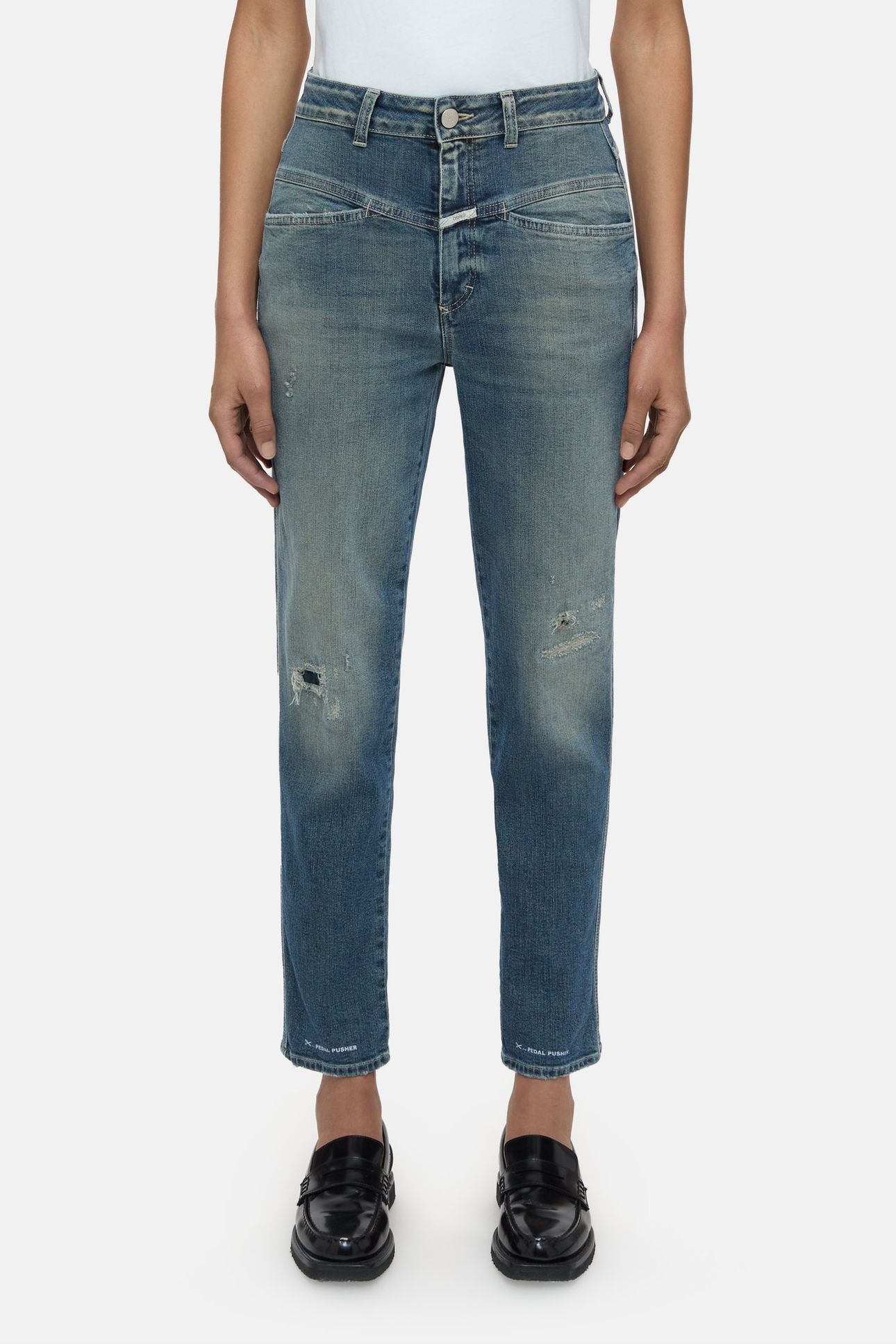 PEDAL PUSHER JEANS MID BLUE 1