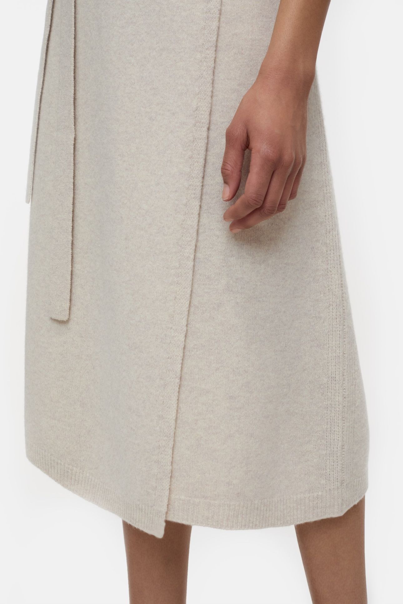 WOOL WRAP SKIRT PEARL BEIGE 4