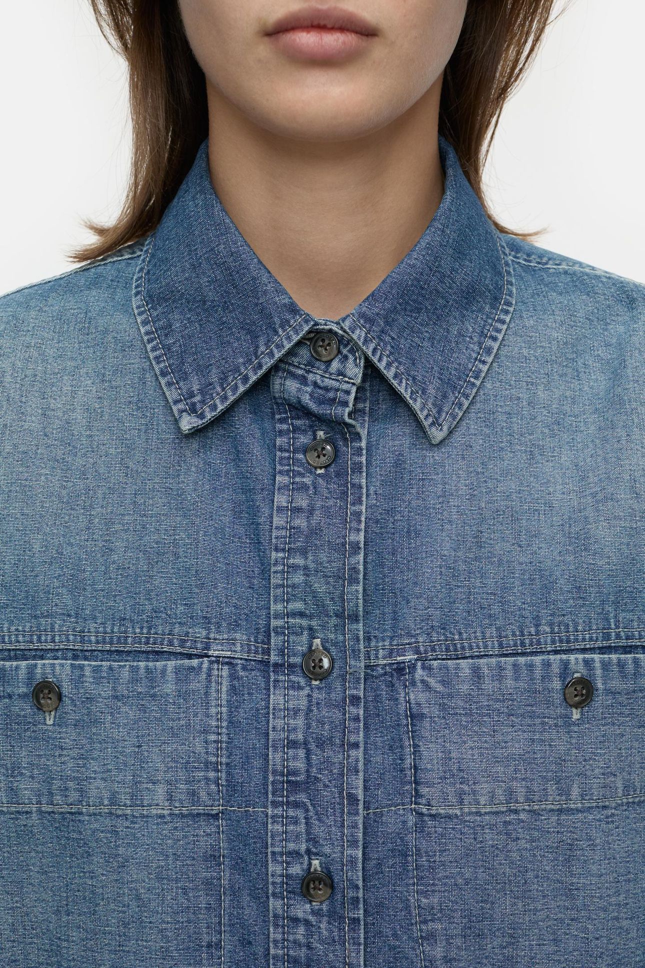 FITTED UTILITY SHIRT & BLOUSES MID BLUE 3