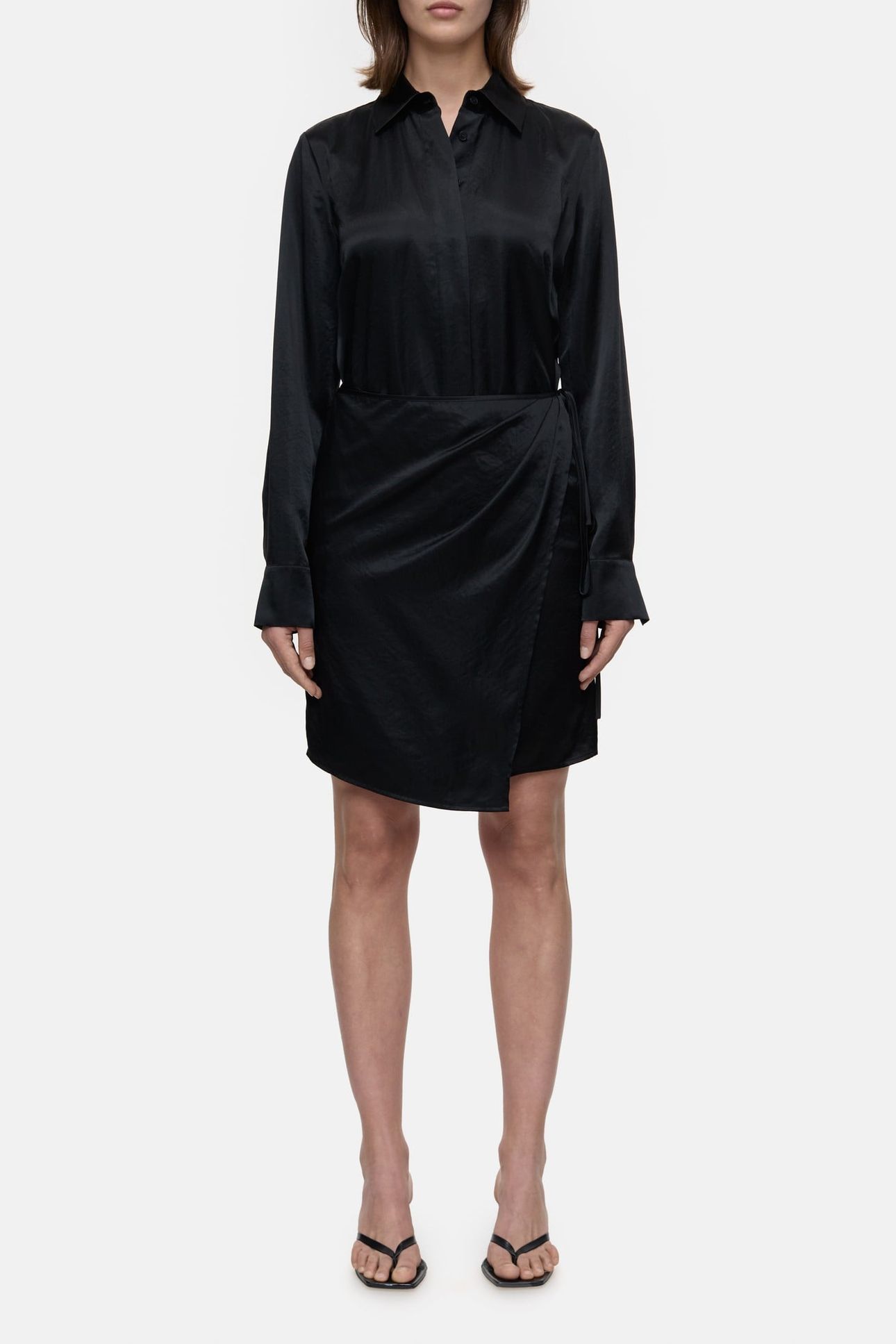 SHORT WRAP DRESS BLACK 1