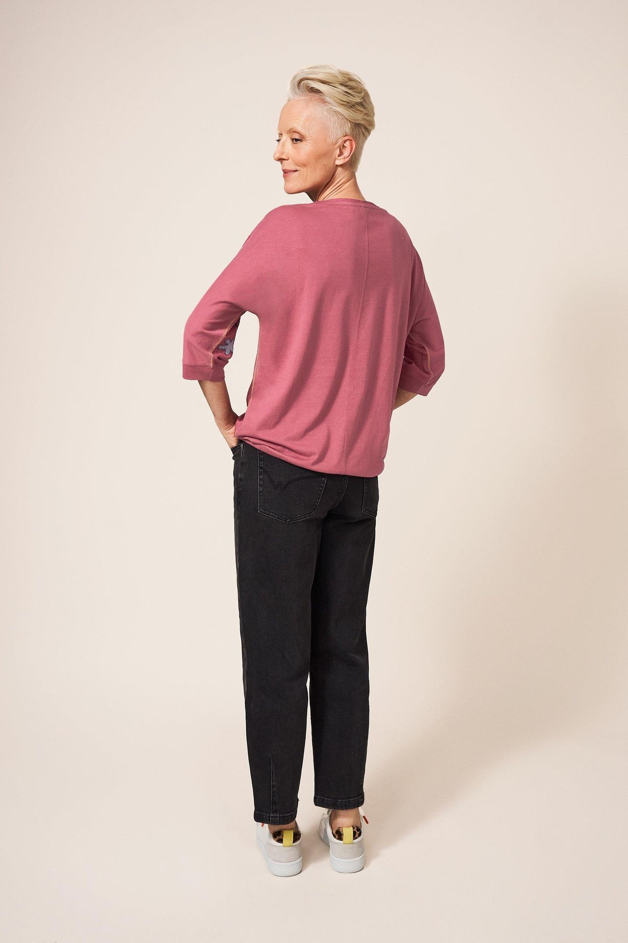 COPENHAGEN TIE HEM TOP PINK MULTI 2