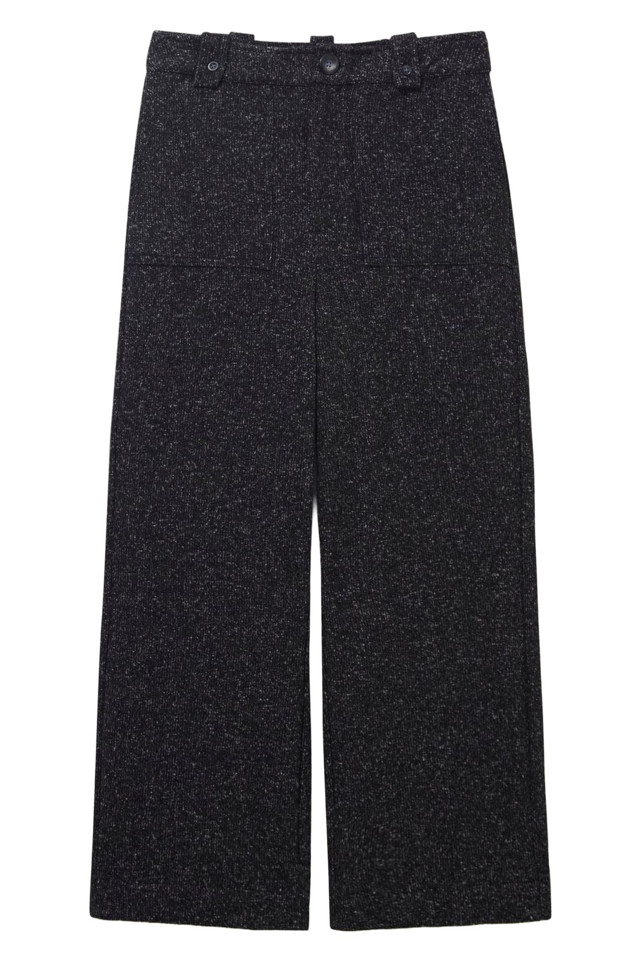 BELLE TWEEDY WIDE LEG TROUSER CHARCOAL GREY 3