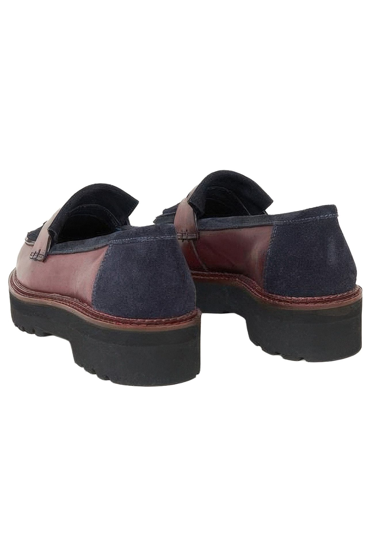 ELVA CHUNKY LEATHER MIX LOAFER NAVY MULTI 3