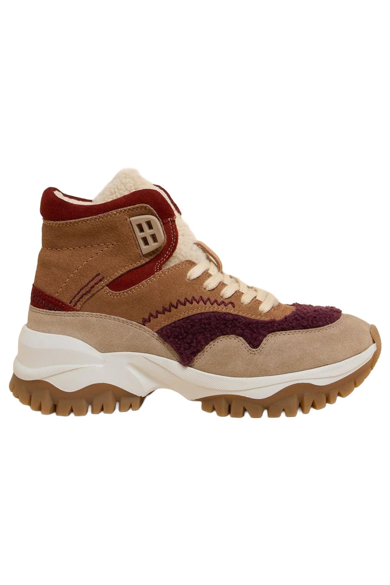 CHUNKY SUEDE HI-TOP TRAINER TAN MULTI 1