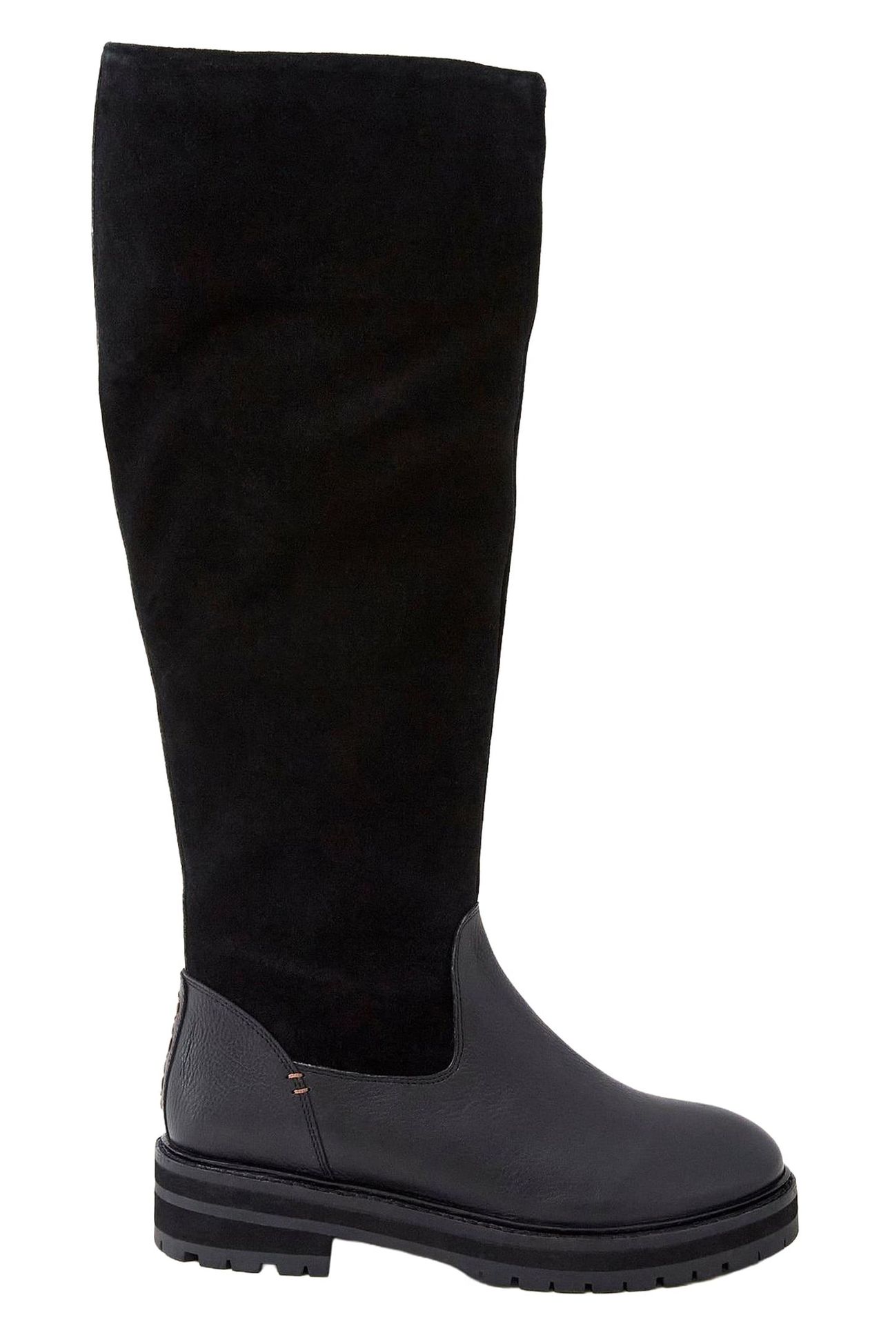 ENYA LEATHER FUR KNEE BOOT PURE BLACK 1