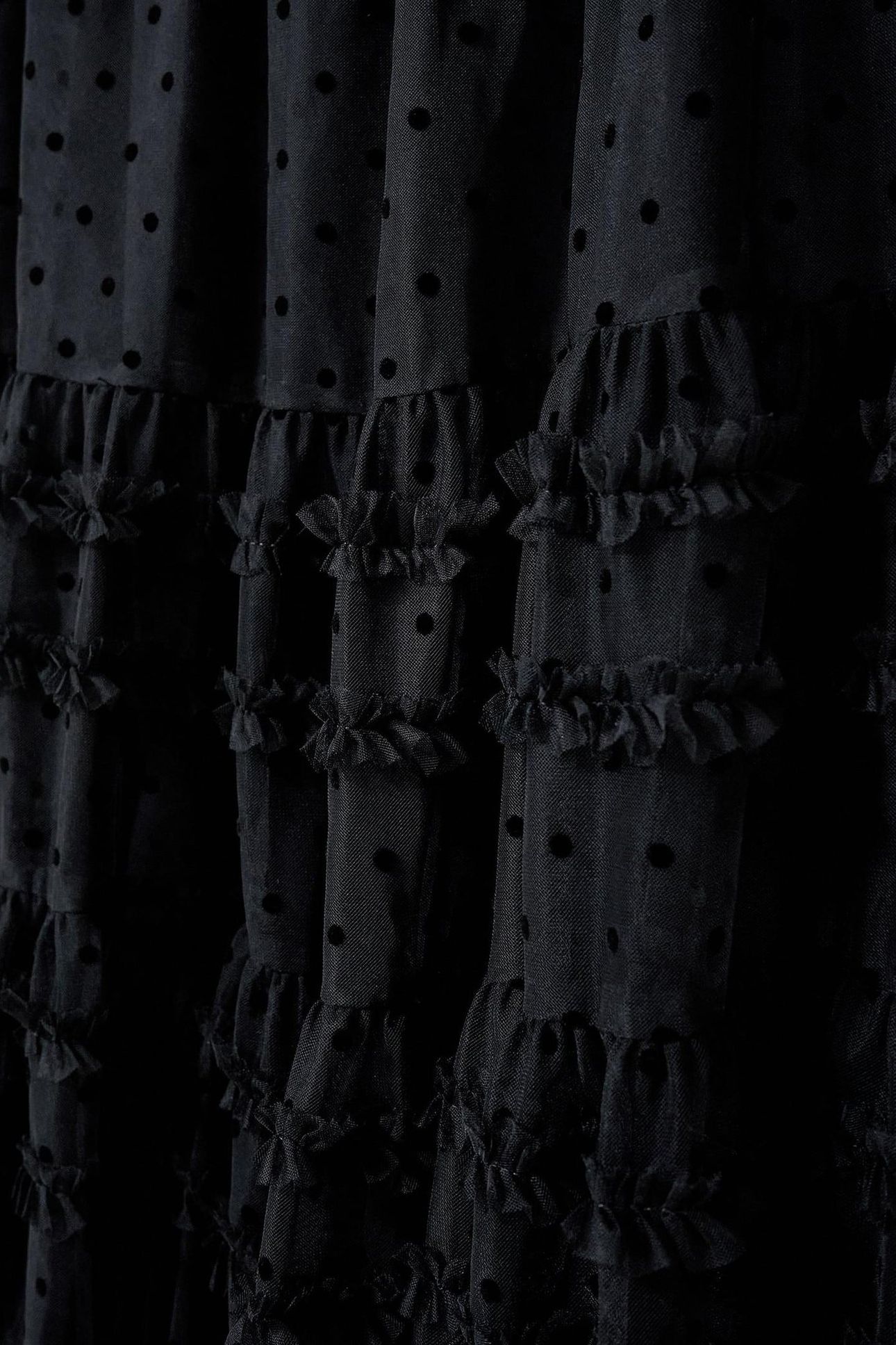 HIRAL FLOCK SPOT TULLE DRESS PURE BLACK 4