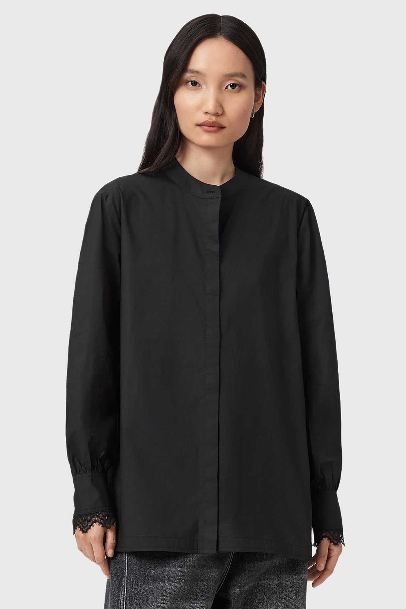 ETHEL LACE SHIRT BLACK 1