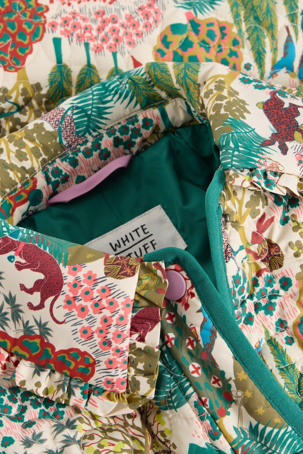 WOODLAND PRINT QUILTED COAT NATURAL MULTI 3