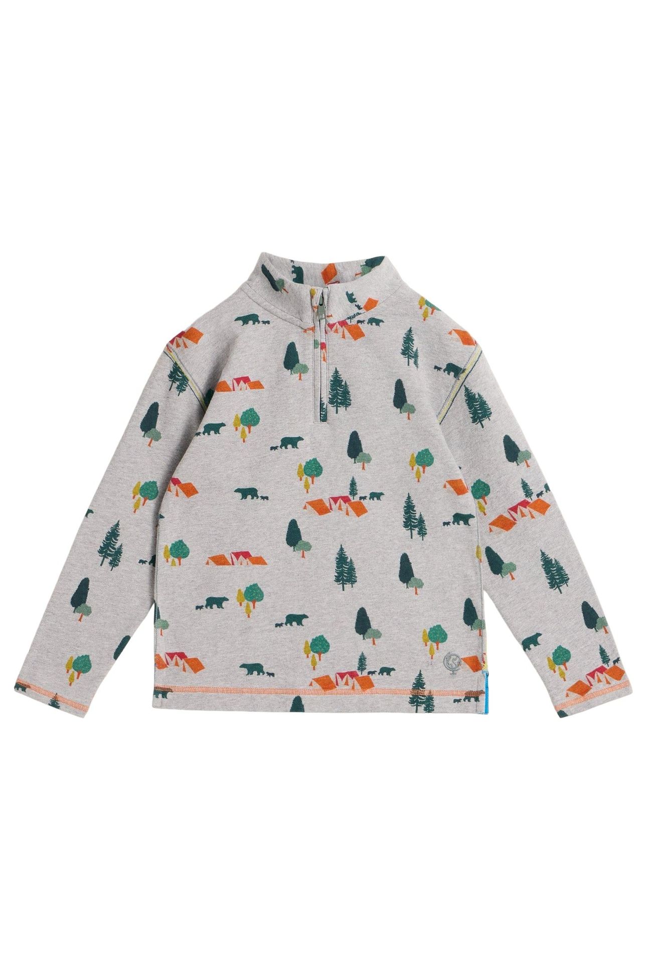 JACK WOODLAND FUNNEL SWEAT GREY MULTI 1