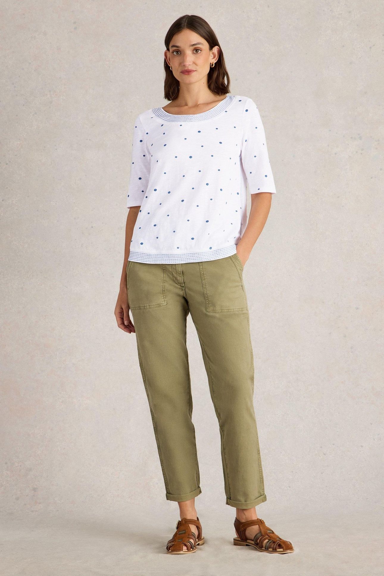 WEAVER EMBROIDERED TOP WHITE MULTI 1
