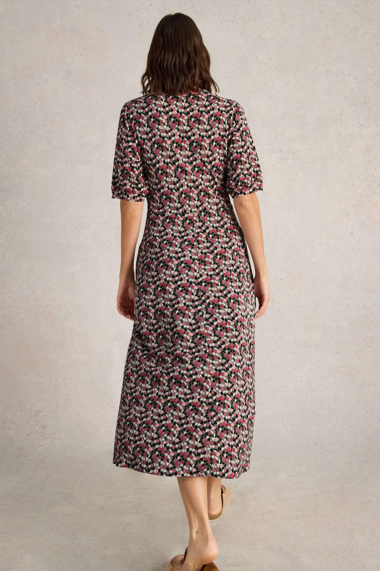 MEGAN JERSEY DRESS GREEN MULTI 2